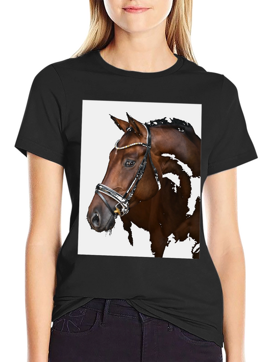 Equestrian Tee: Horse Head Graphic Black T-Shirt