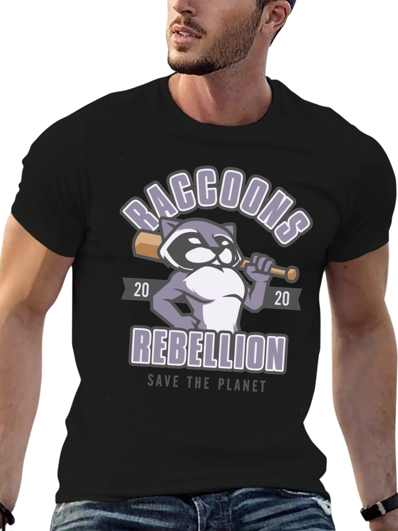 Raccoon Rebellion Graphic T-Shirt - Save the Planet