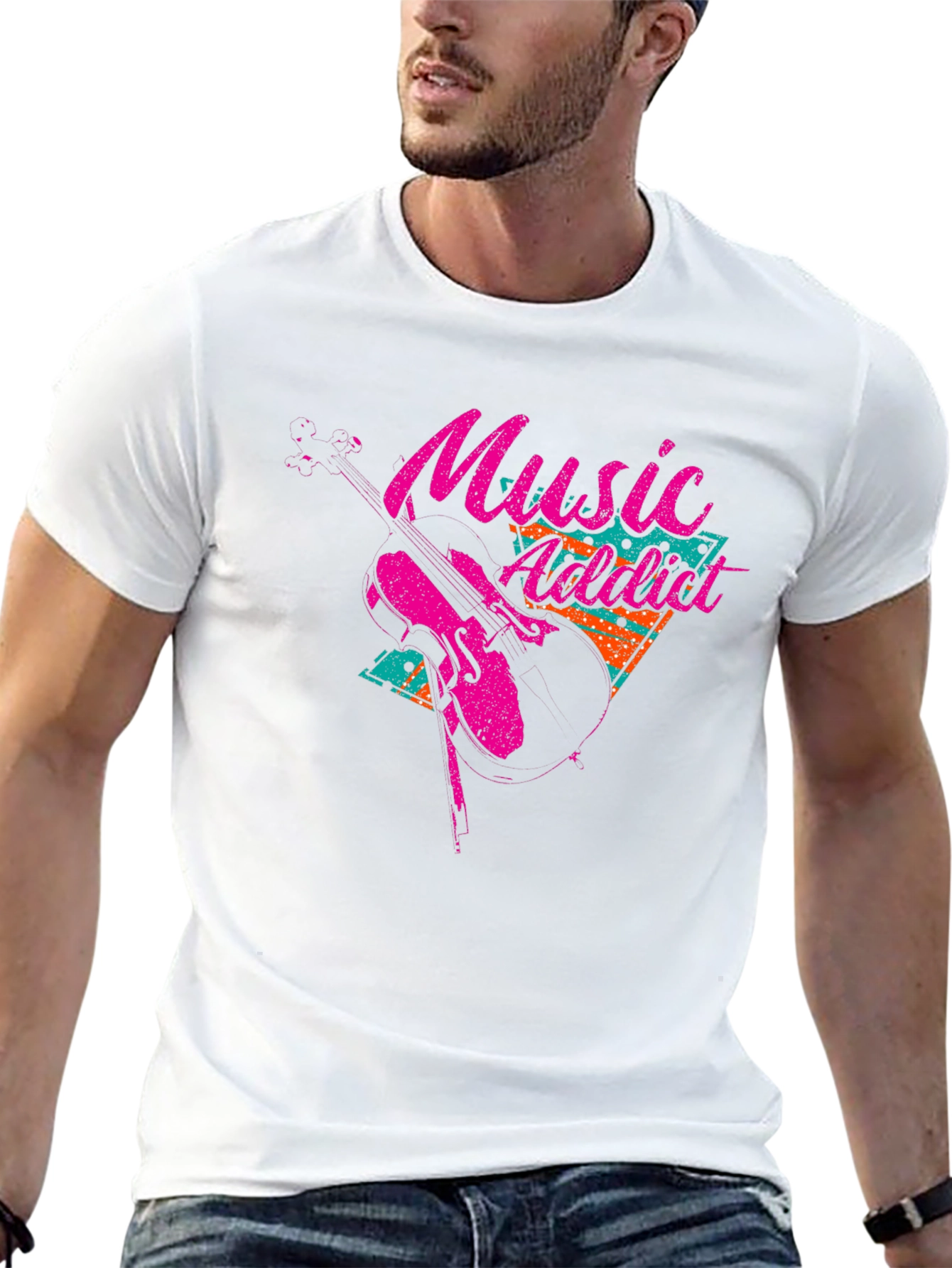 Music Addict Graphic Tee - Retro Style