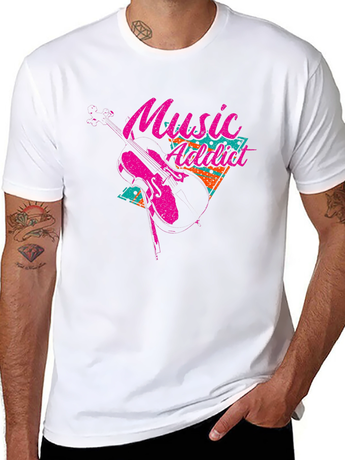 Music Addict Graphic Tee - Retro Style