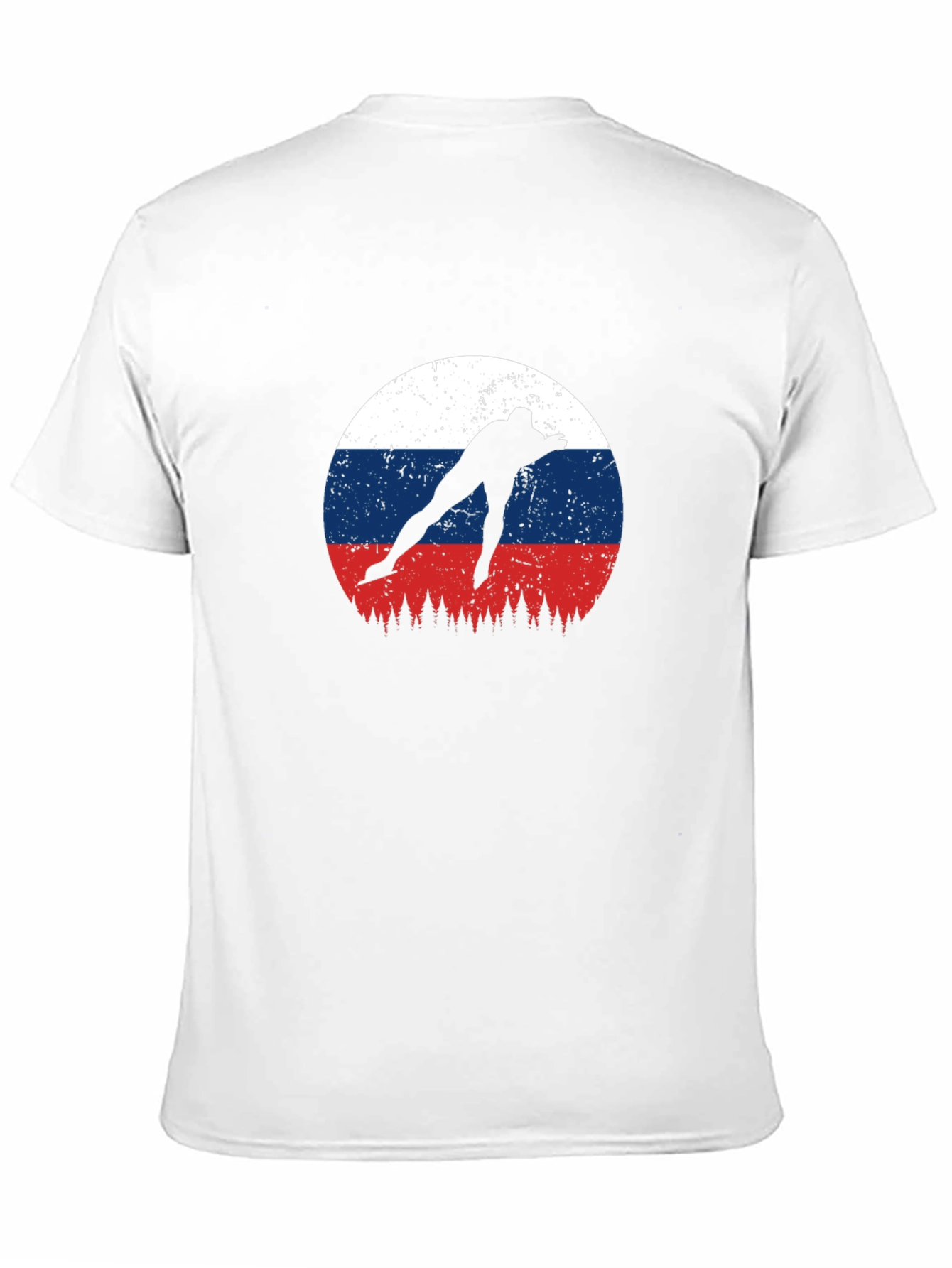 Russia Flag Speed Skater Black T-Shirt