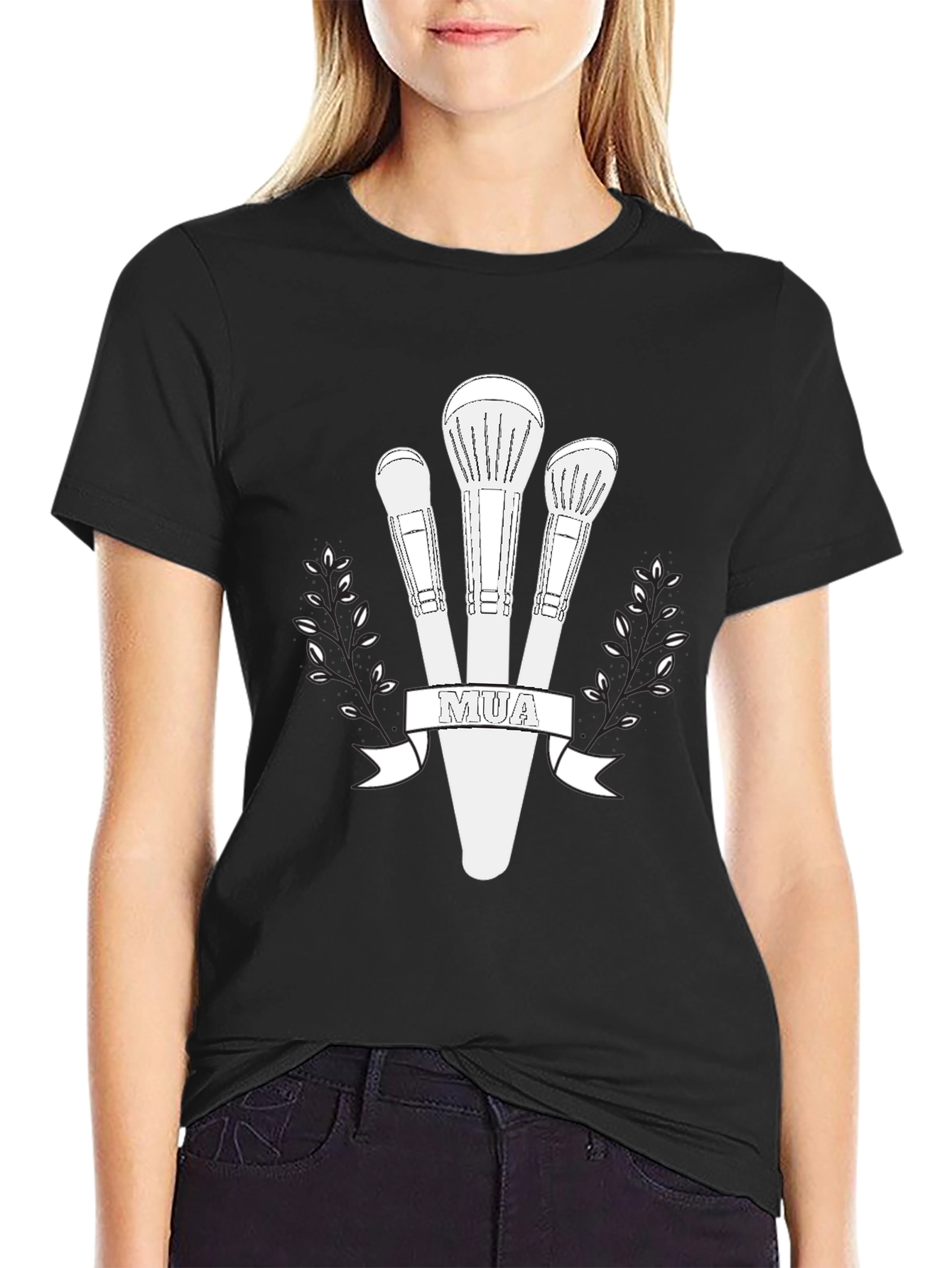 MUA Makeup Brush Graphic Tee - Black