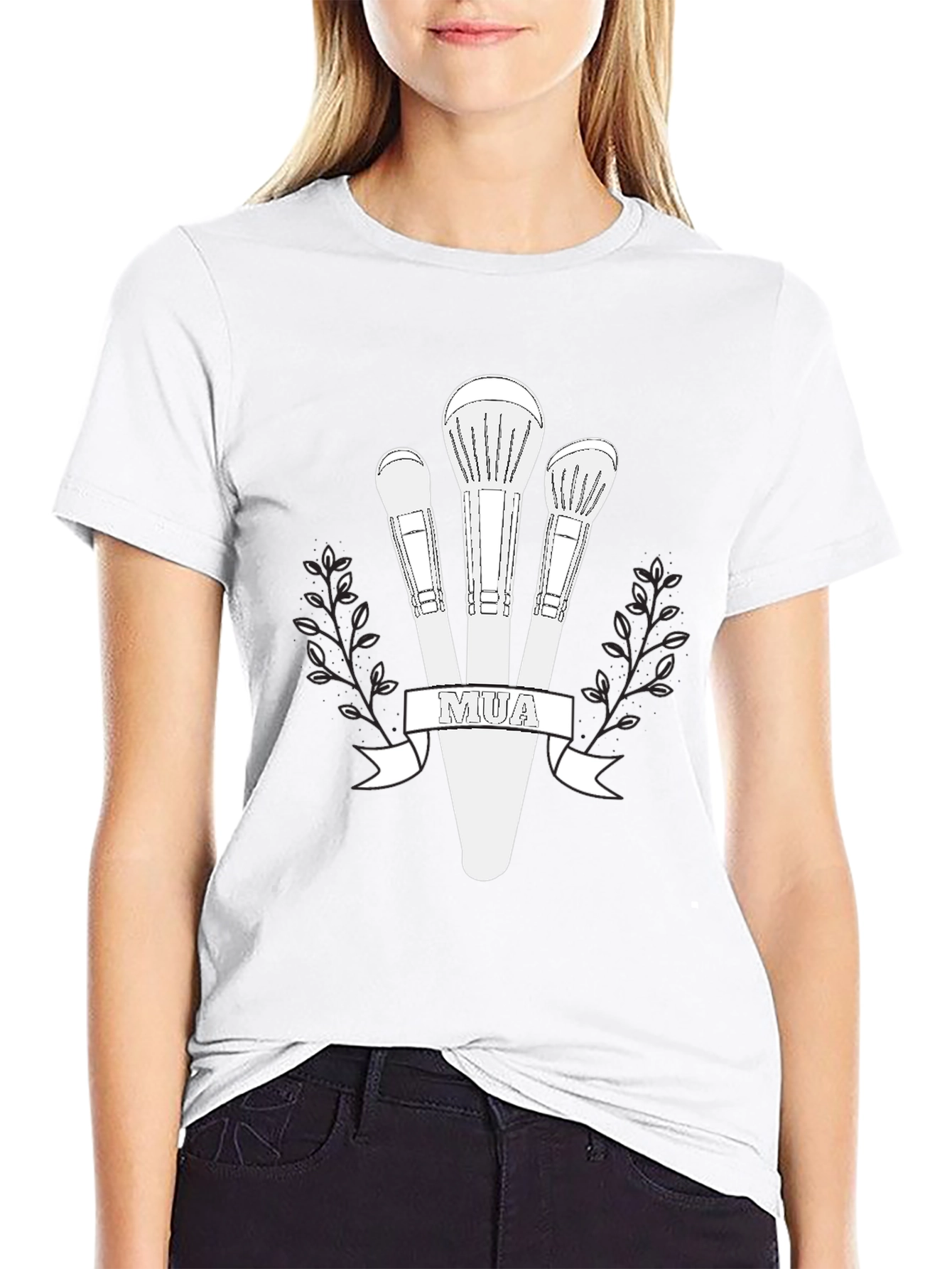 MUA Makeup Brush Graphic Tee - Black