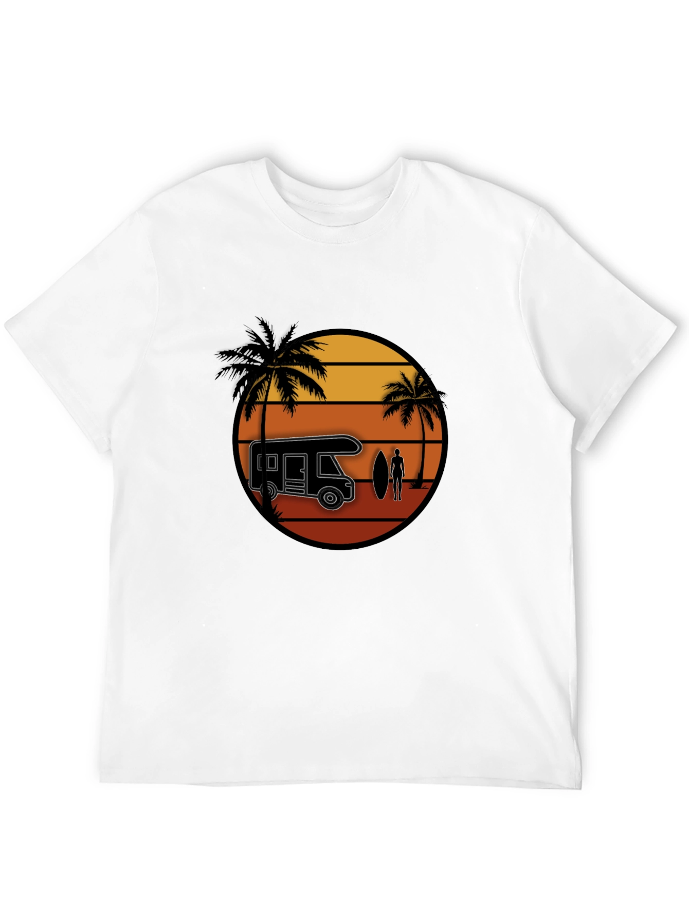 Sunset Camper Van T-Shirt - Surfer Design Tee