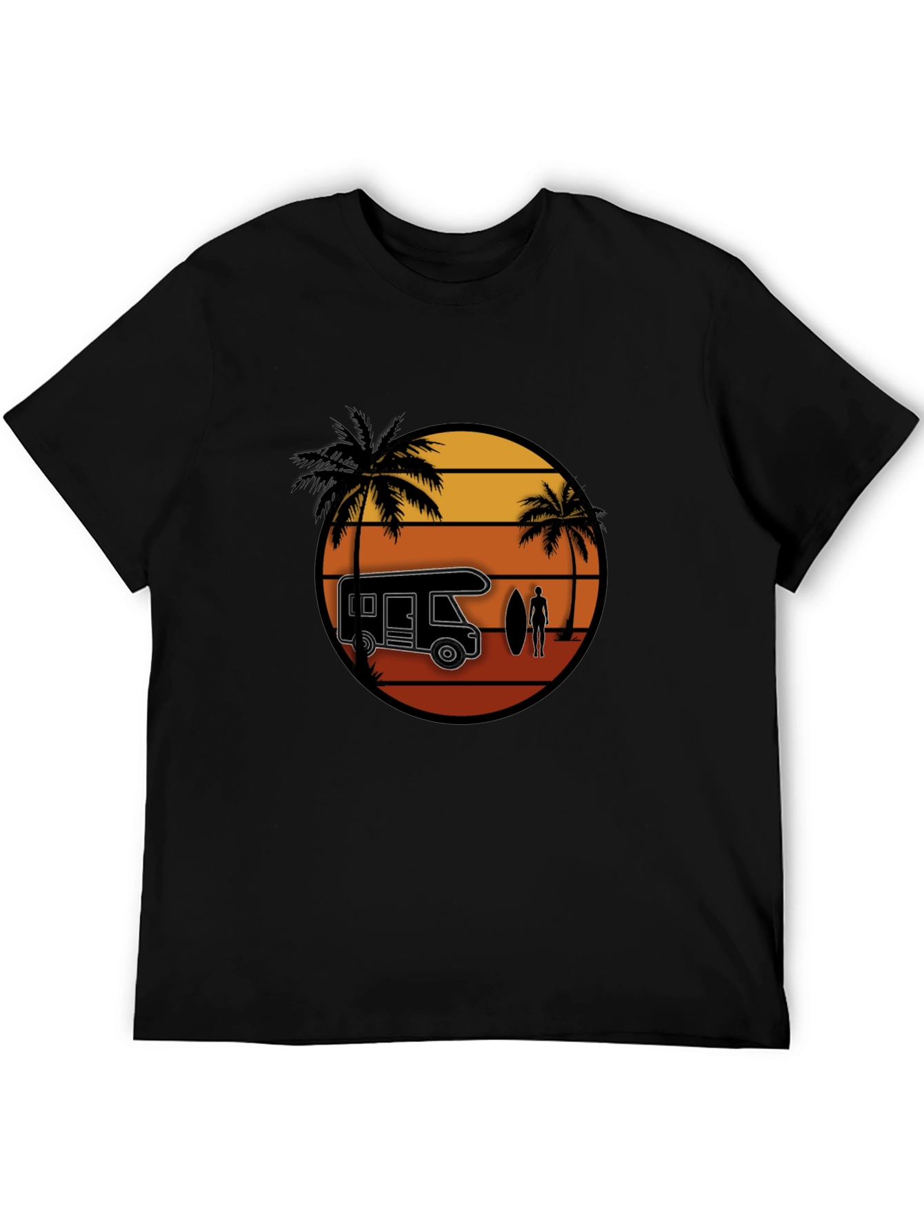 Sunset Camper Van T-Shirt - Surfer Design Tee