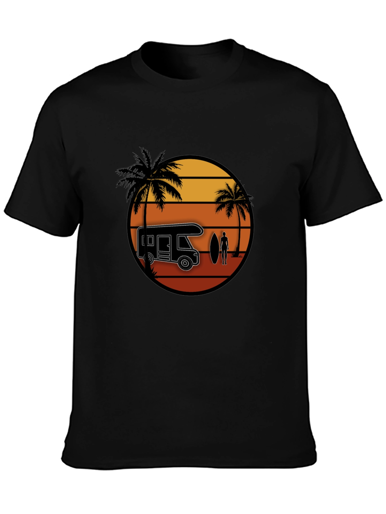 Sunset Camper Van T-Shirt - Surfer Design Tee