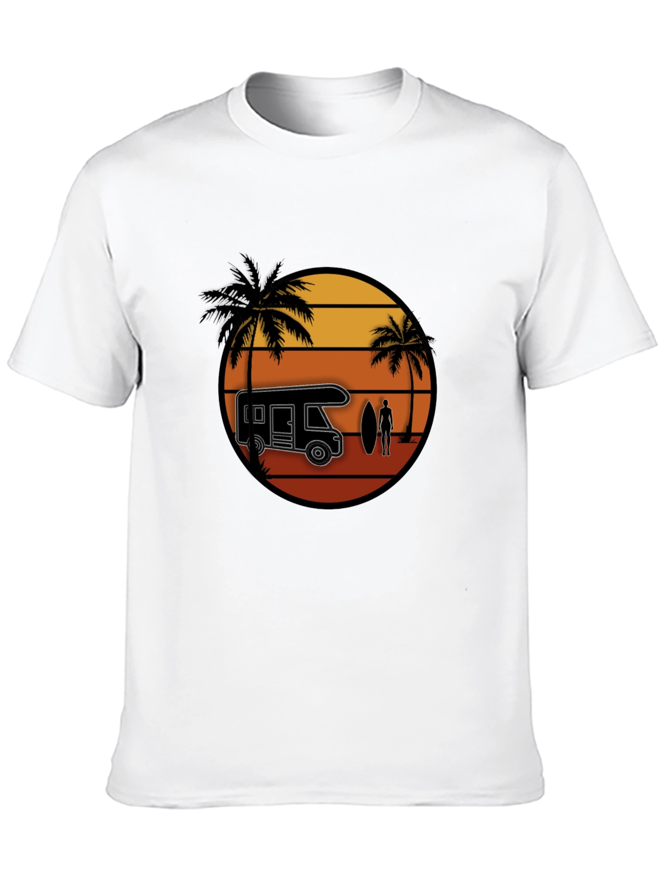 Sunset Camper Van T-Shirt - Surfer Design Tee