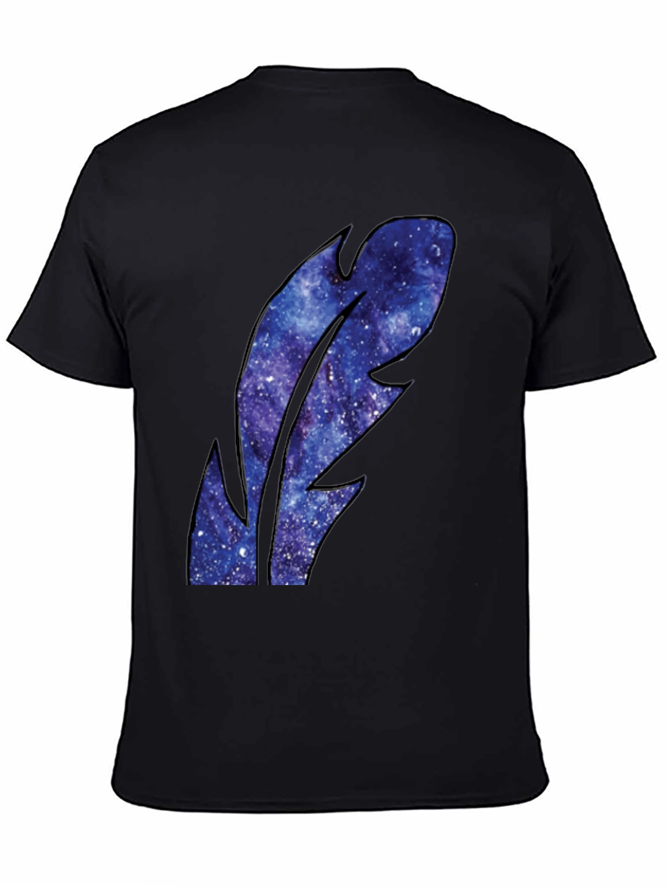 Galaxy Feather Graphic Tee - Mens Black T-Shirt