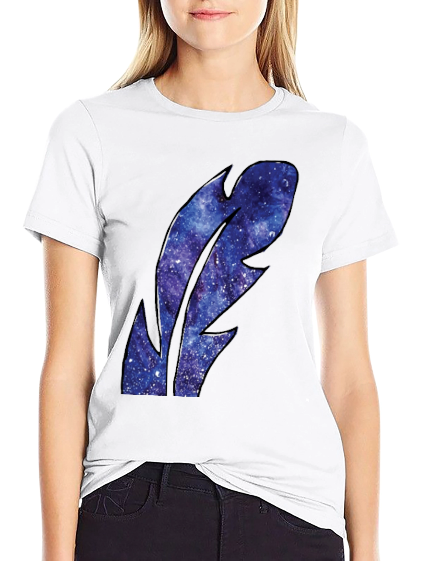 Galaxy Feather Graphic Tee - Mens Black T-Shirt