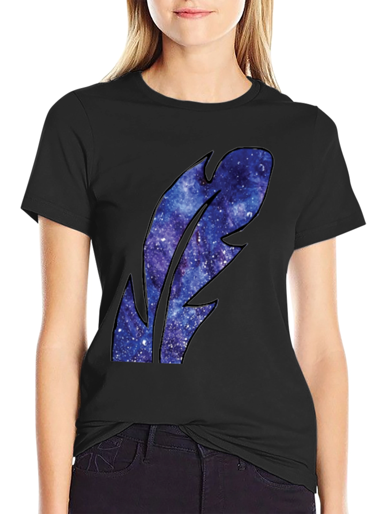 Galaxy Feather Graphic Tee - Mens Black T-Shirt