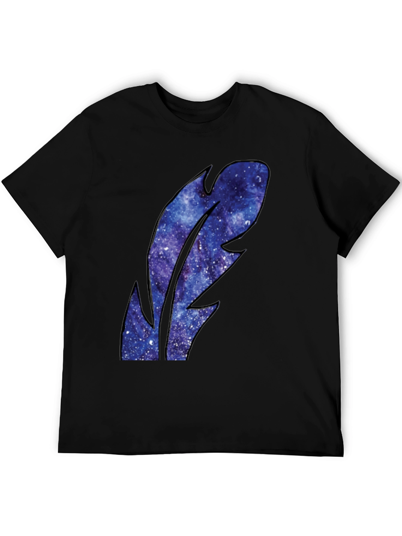 Galaxy Feather Graphic Tee - Mens Black T-Shirt
