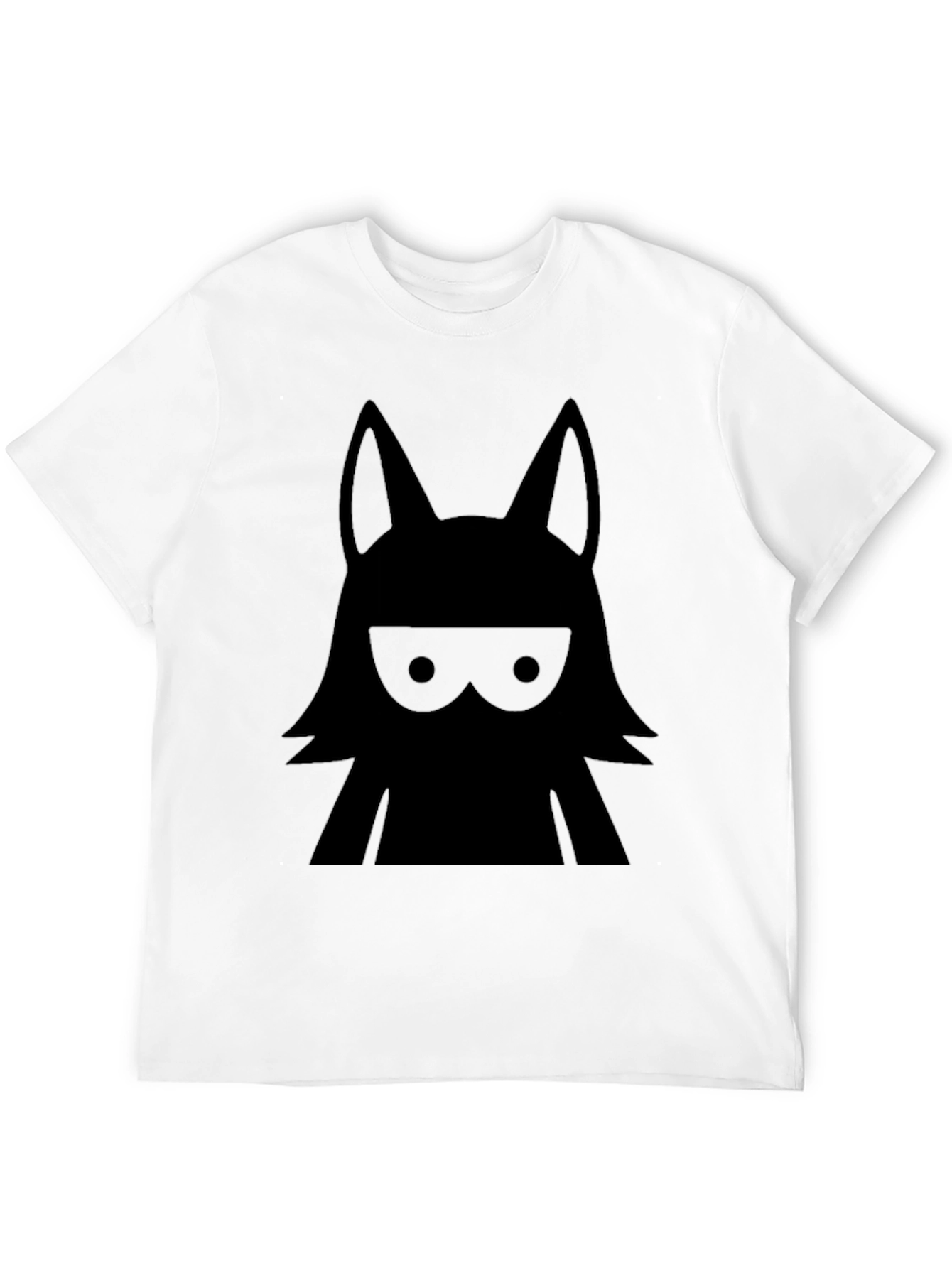 Mens Black Ninja Cat Graphic T-Shirt