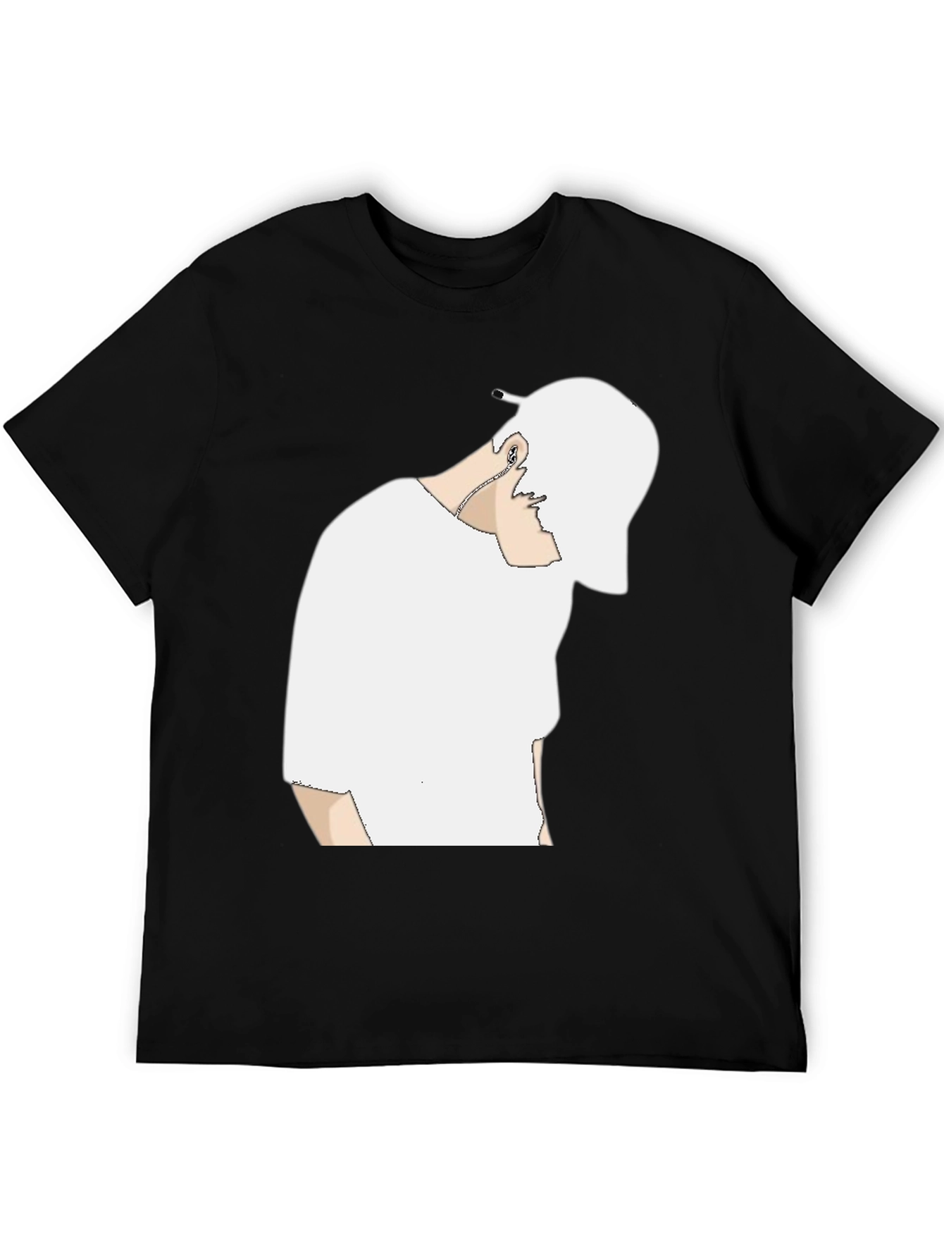 Black T-Shirt with White Graphic Design
