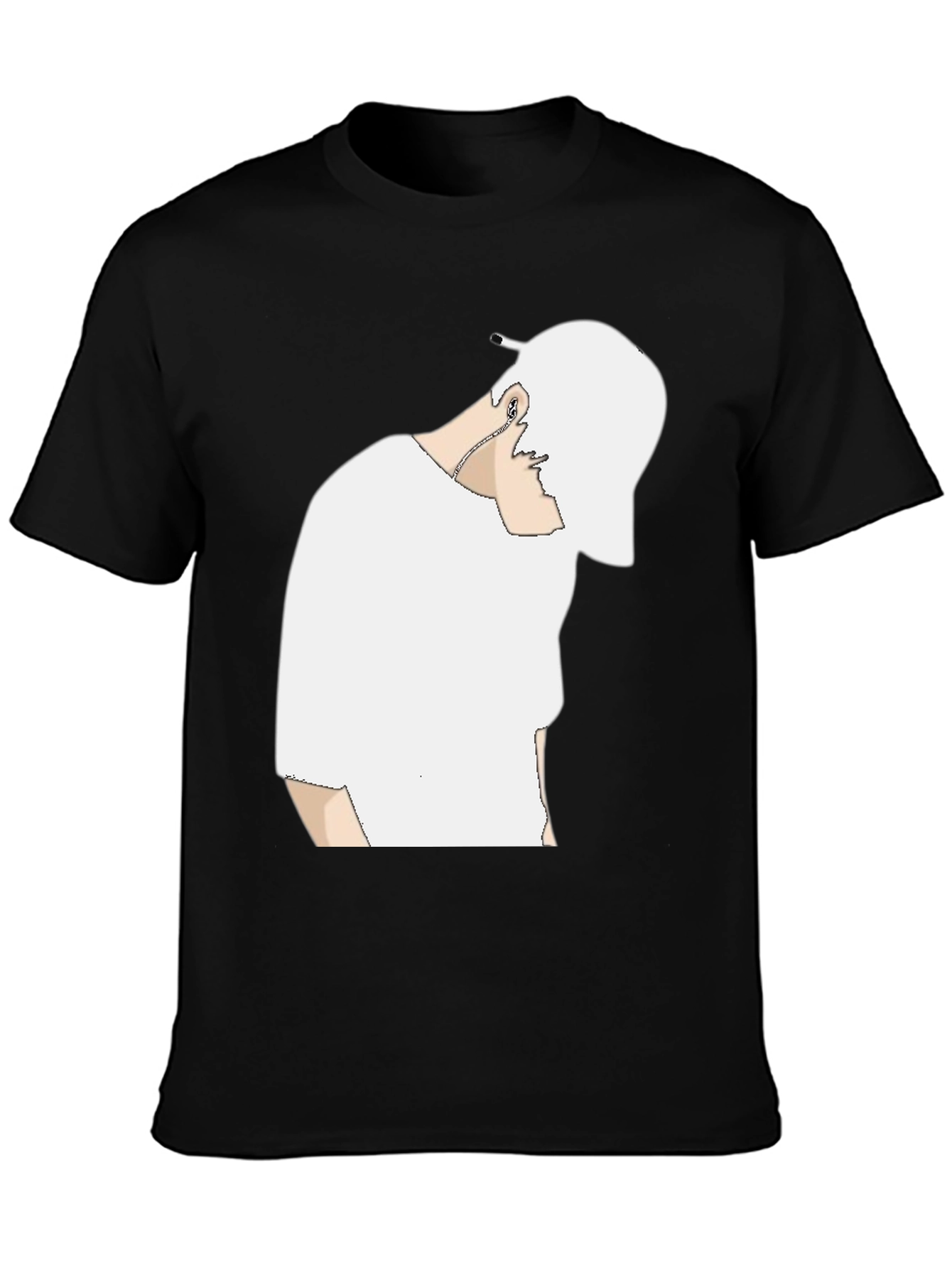 Black T-Shirt with White Graphic Design