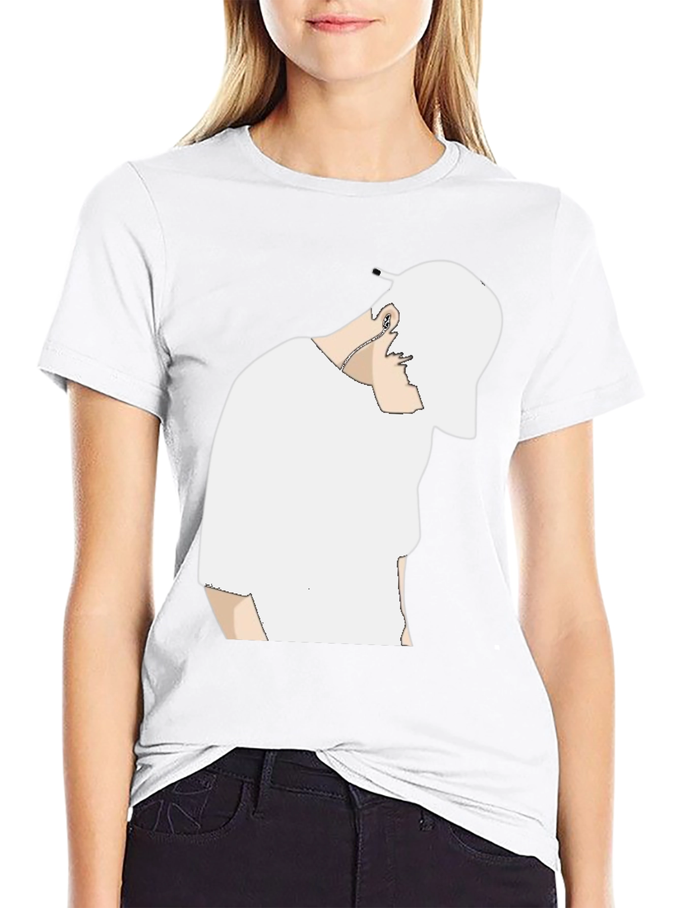 Black T-Shirt with White Graphic Design