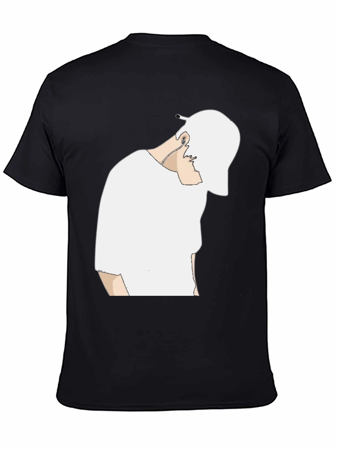 Black T-Shirt with White Graphic Design