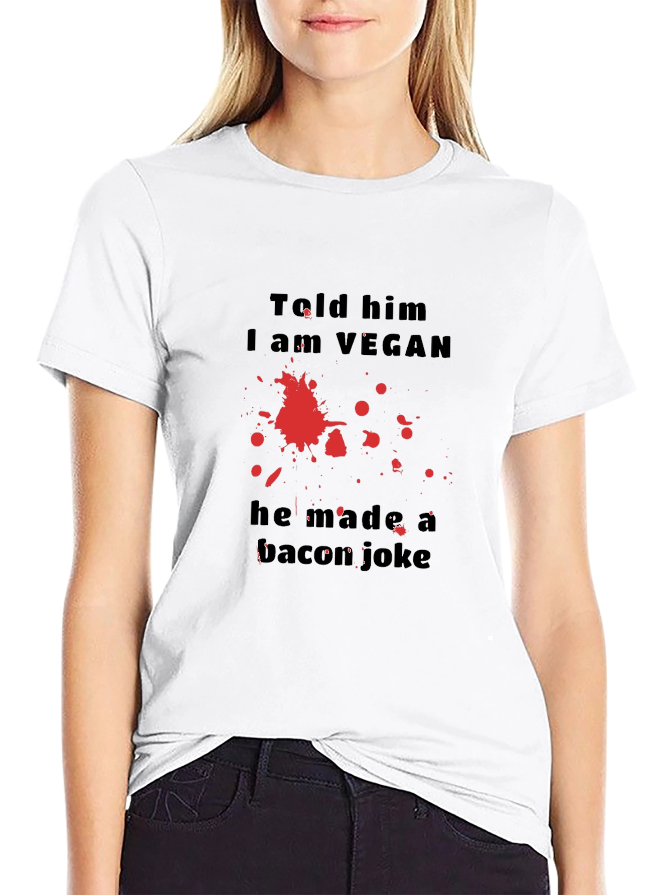 Vegan Humor T-Shirt: Bacon Joke Graphic Tee