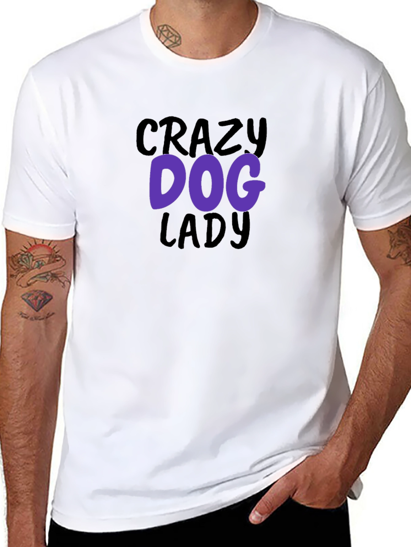Crazy Dog Lady Graphic T-Shirt - Black