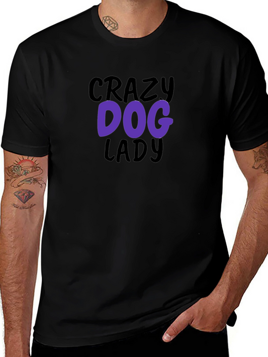 Crazy Dog Lady Graphic T-Shirt - Black