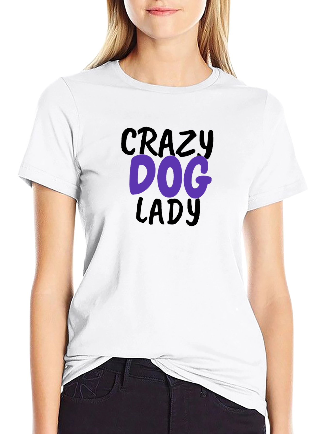 Crazy Dog Lady Graphic T-Shirt - Black