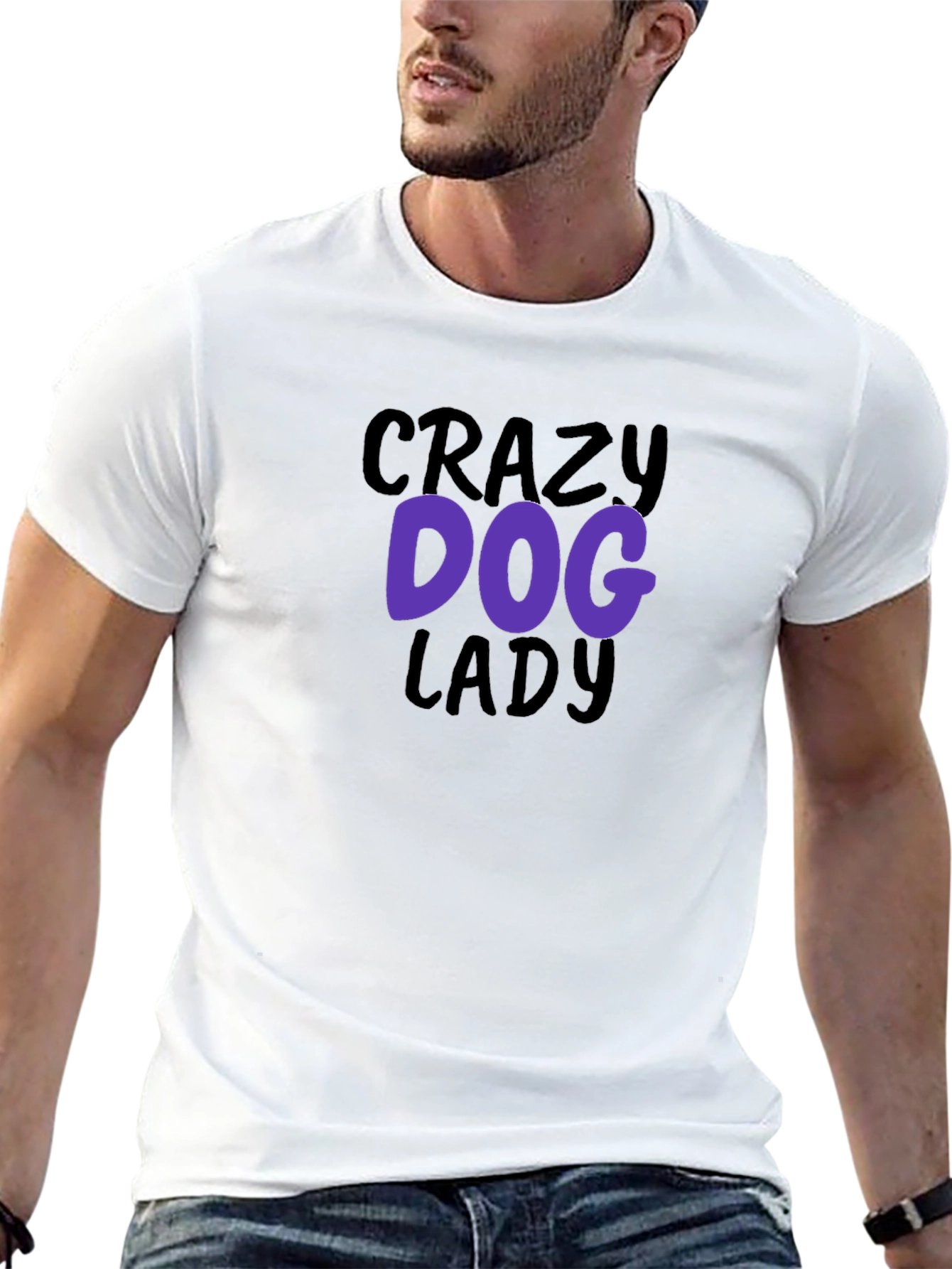 Crazy Dog Lady Graphic T-Shirt - Black