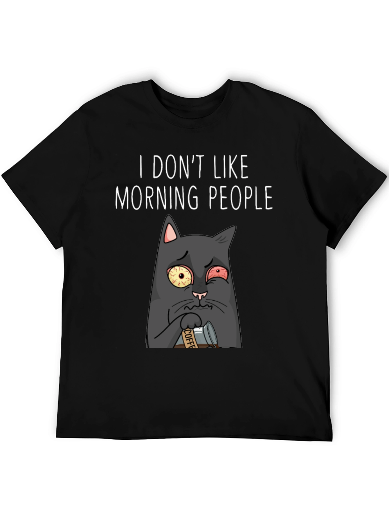 I Dont Like Morning People Black T-Shirt