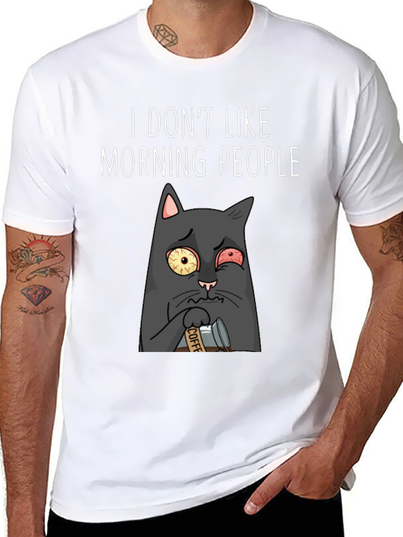 I Dont Like Morning People Black T-Shirt