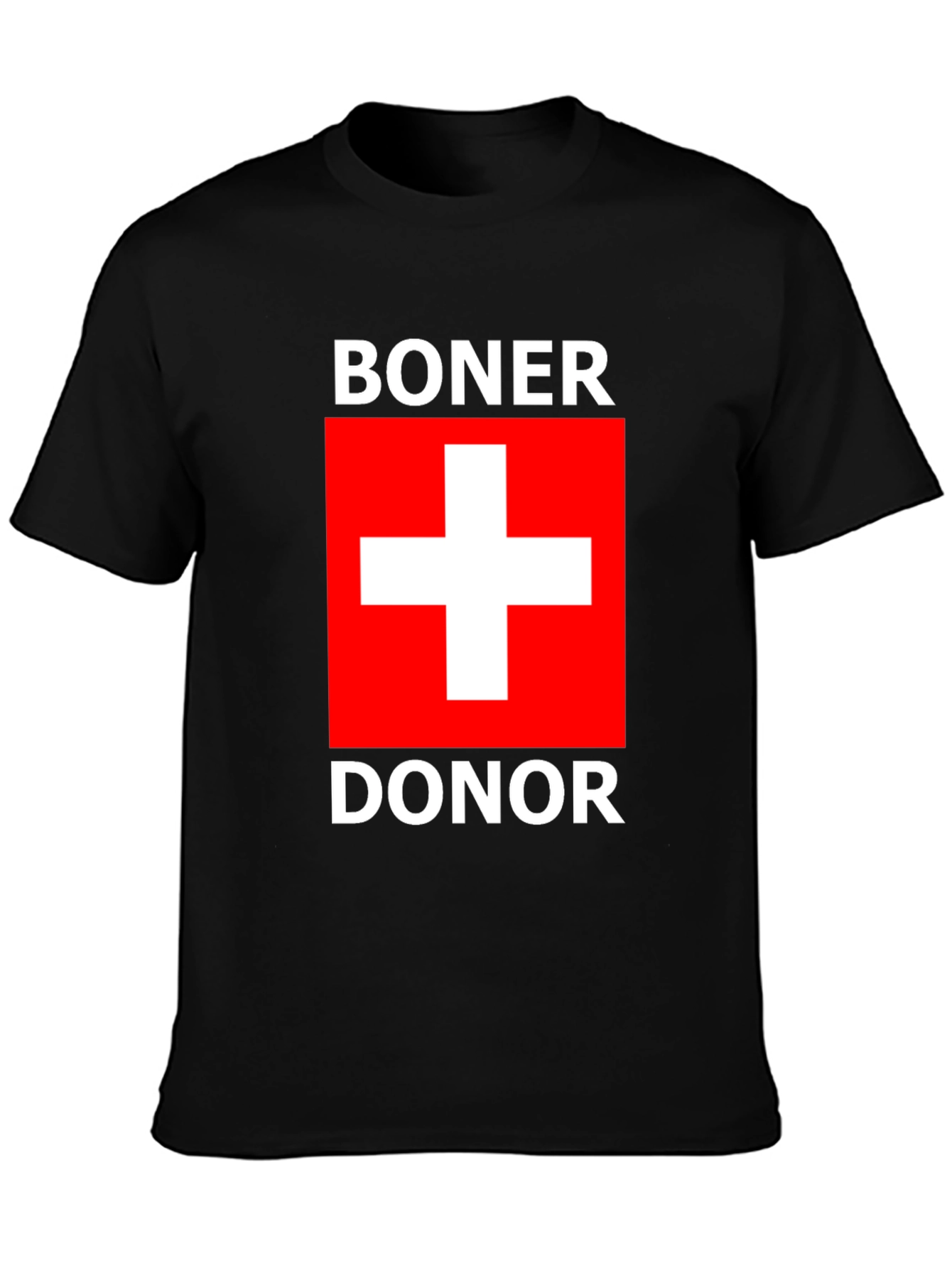 Boner Donor T-Shirt with Swiss Flag Design