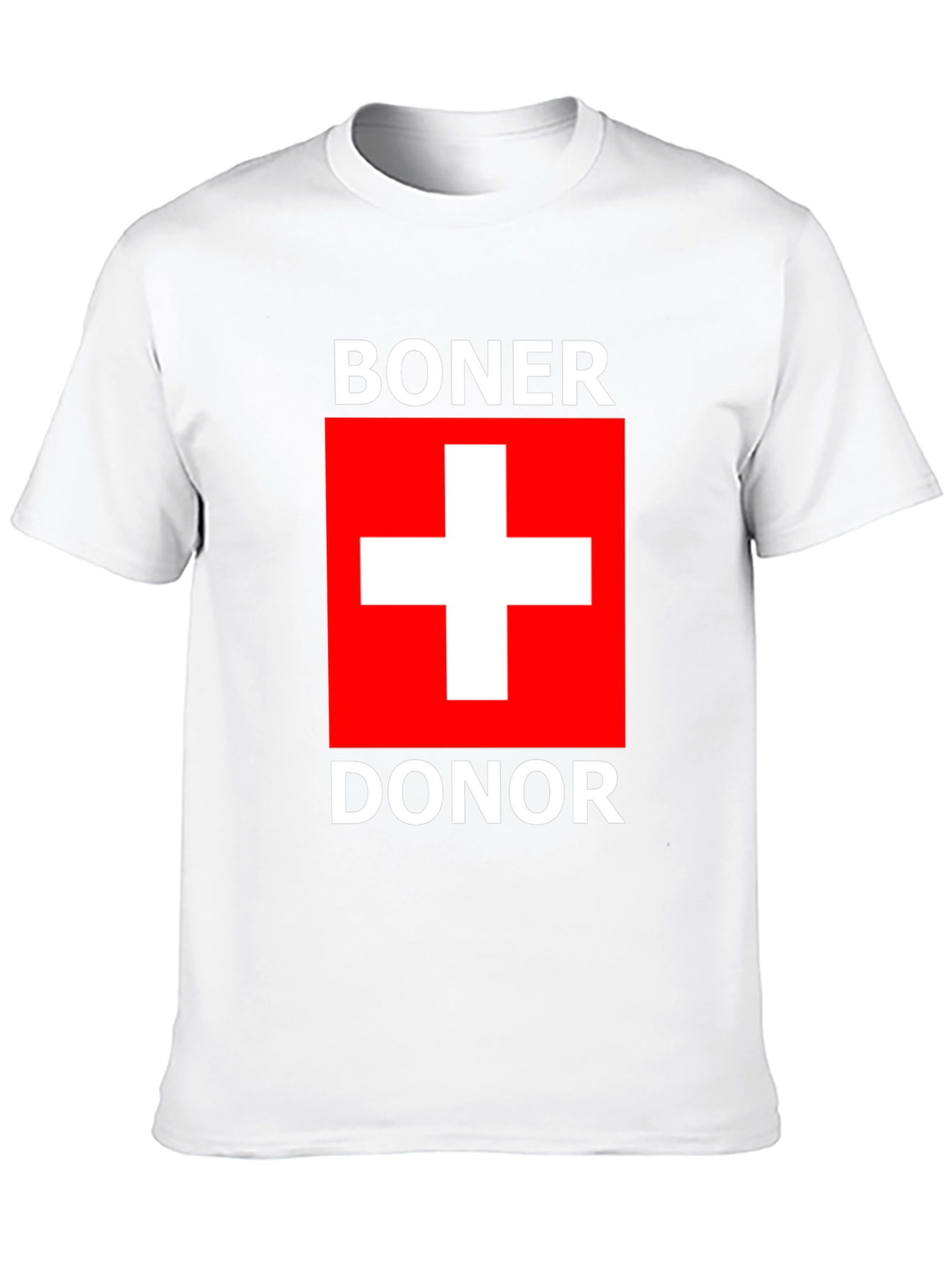 Boner Donor T-Shirt with Swiss Flag Design
