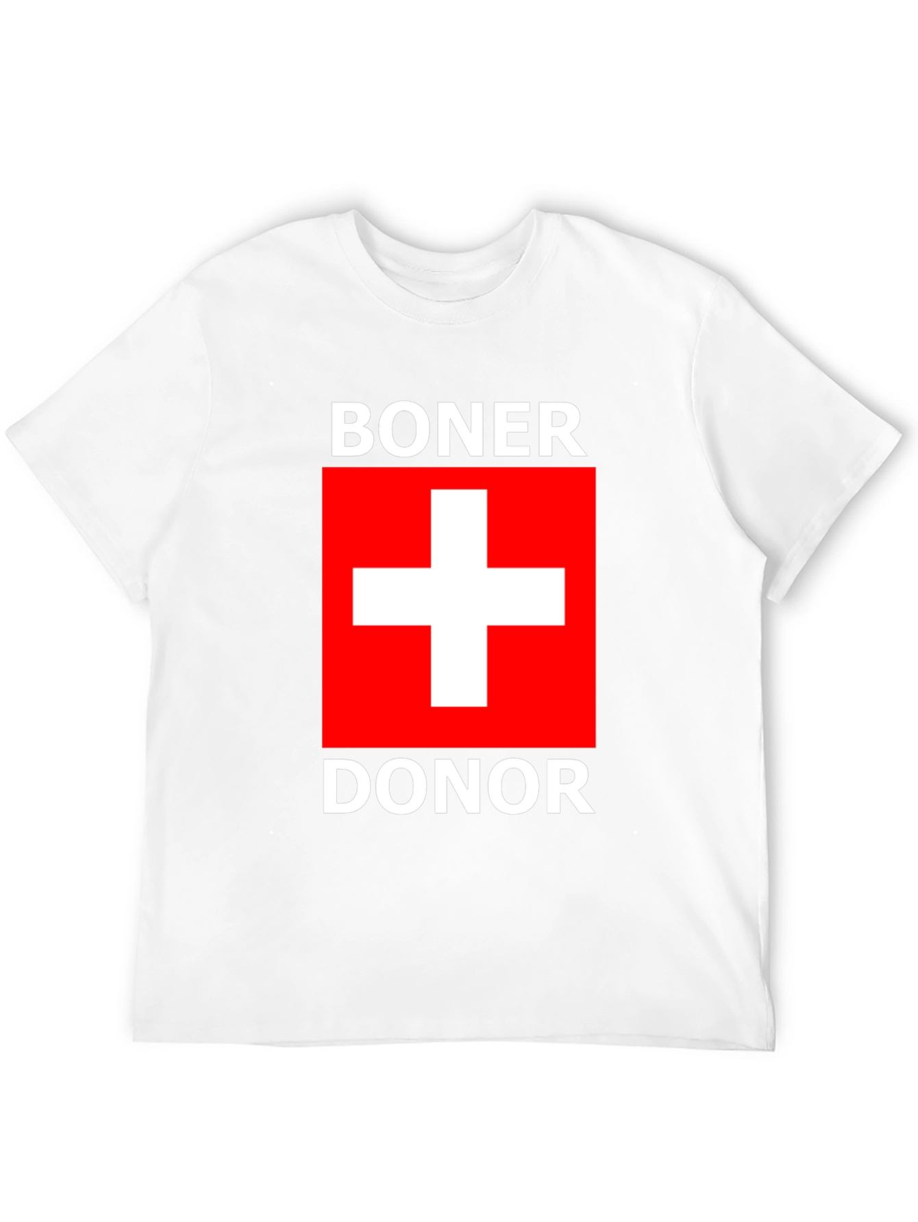 Boner Donor T-Shirt with Swiss Flag Design