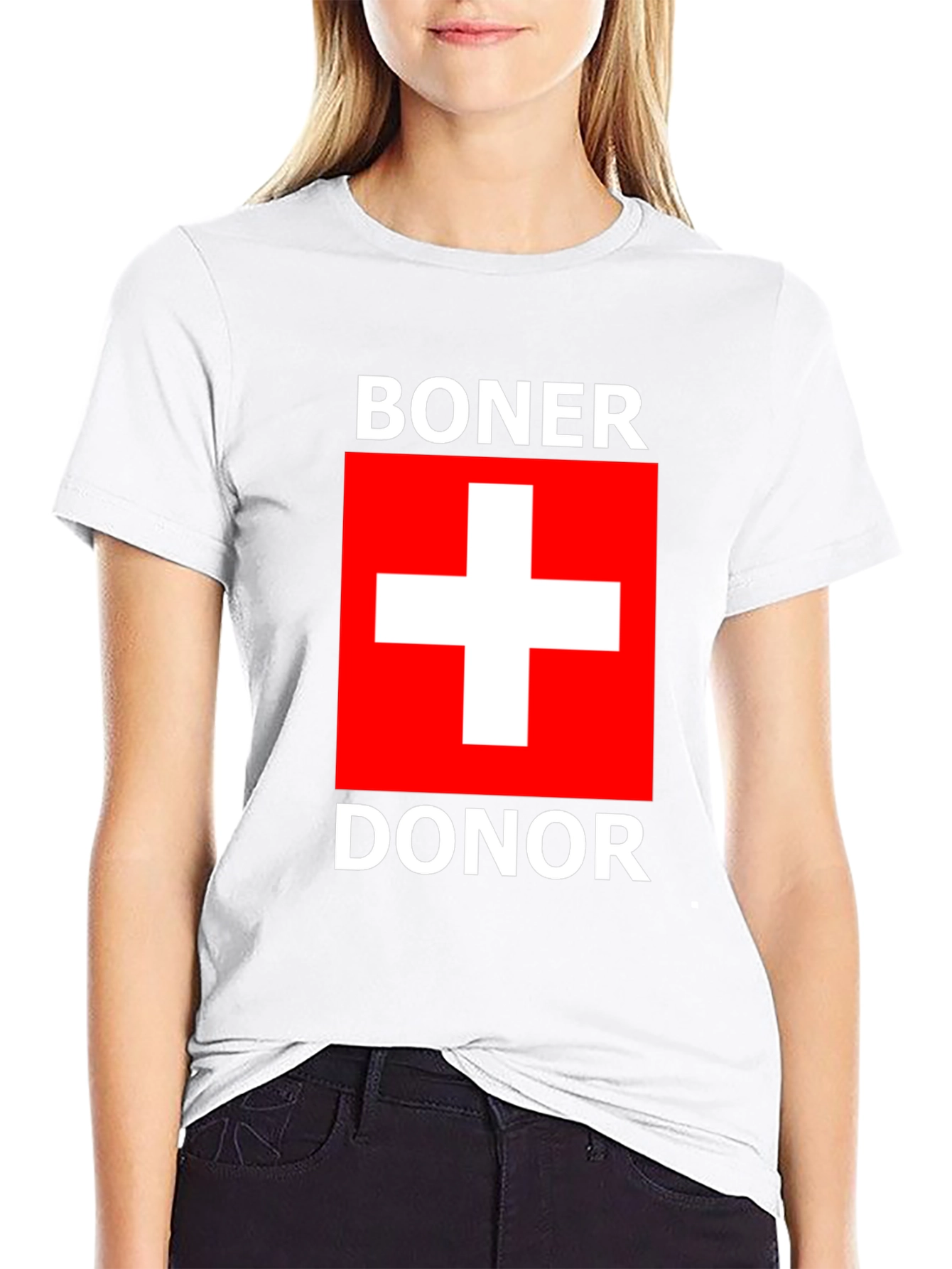 Boner Donor T-Shirt with Swiss Flag Design