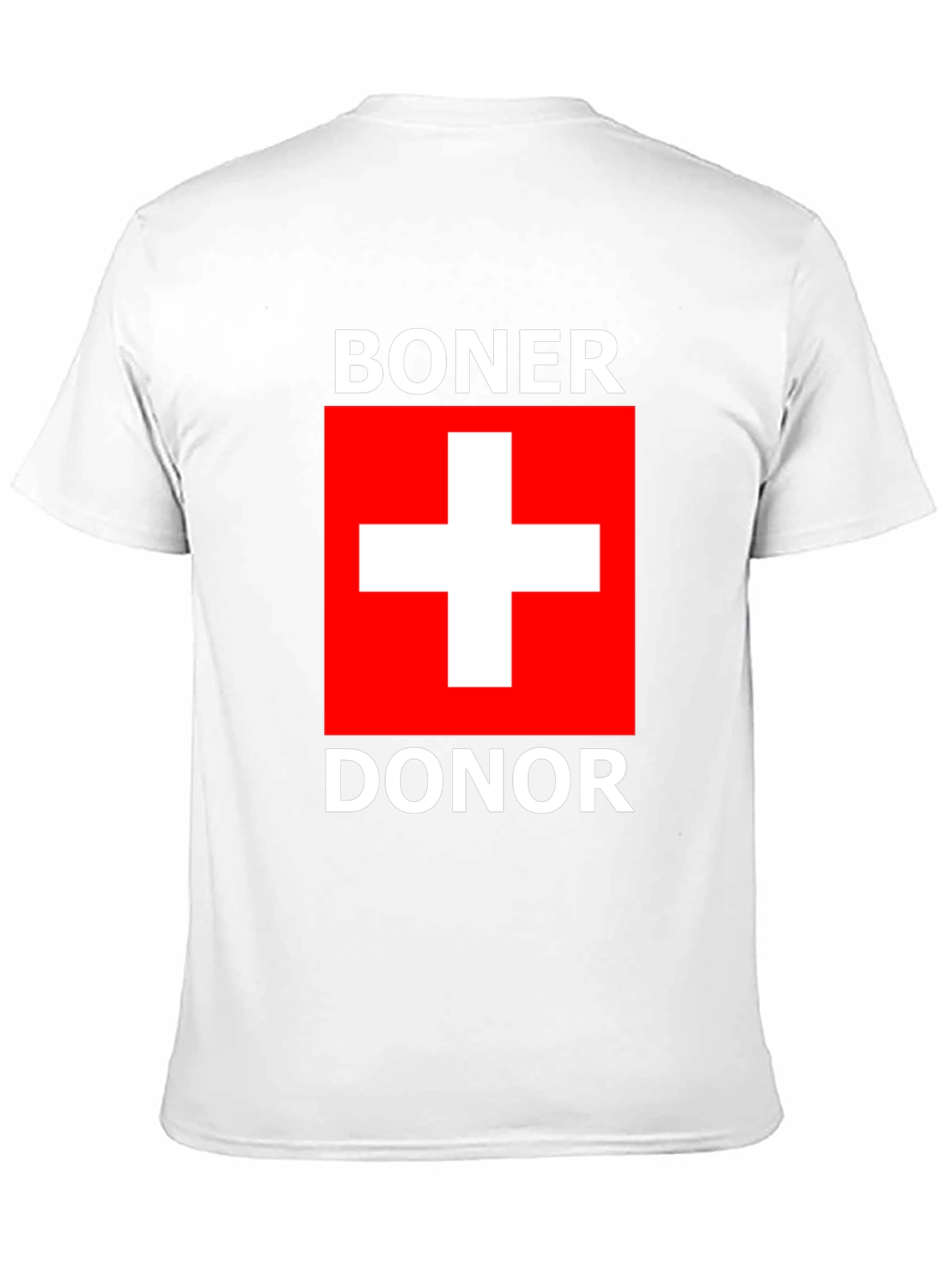 Boner Donor T-Shirt with Swiss Flag Design