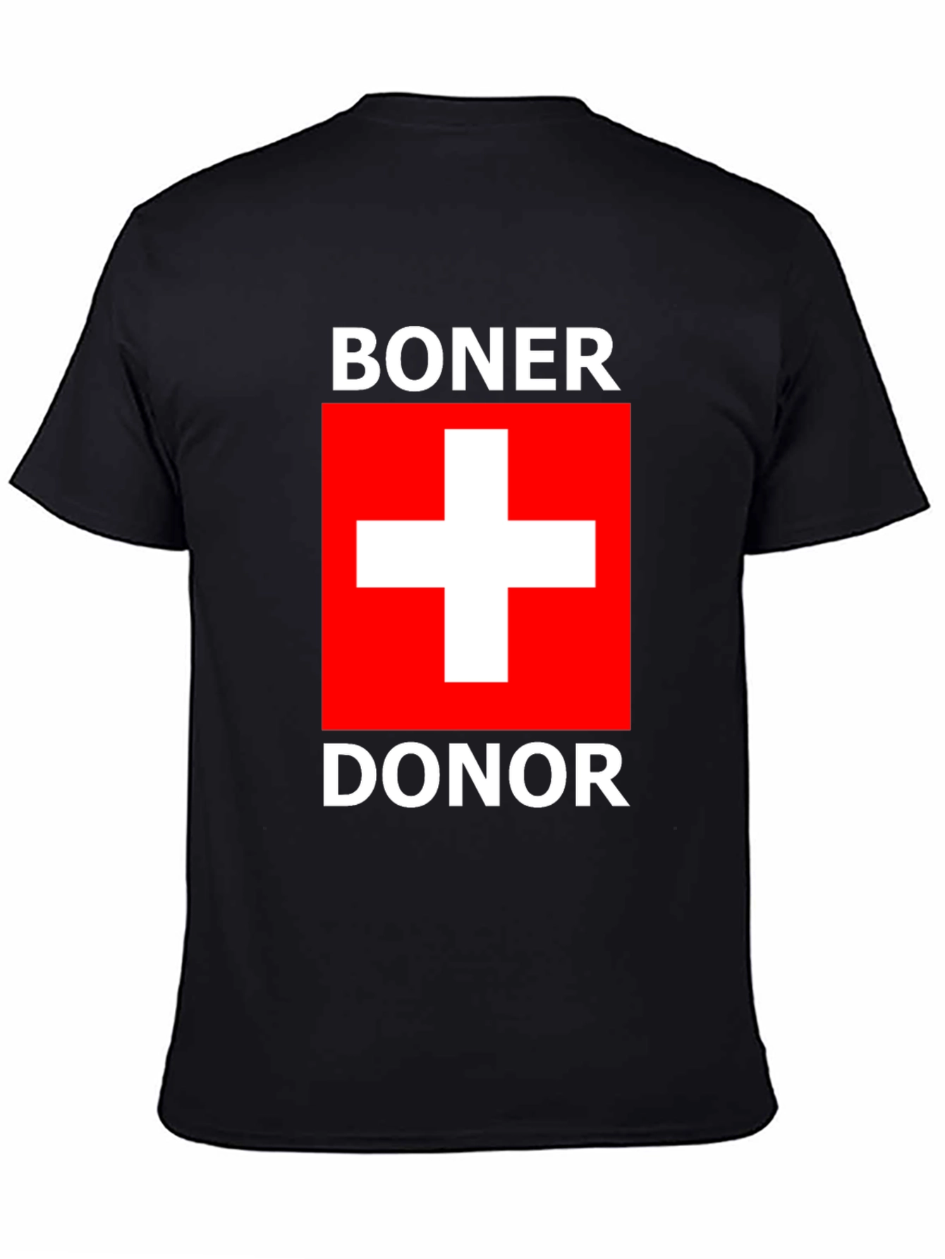 Boner Donor T-Shirt with Swiss Flag Design