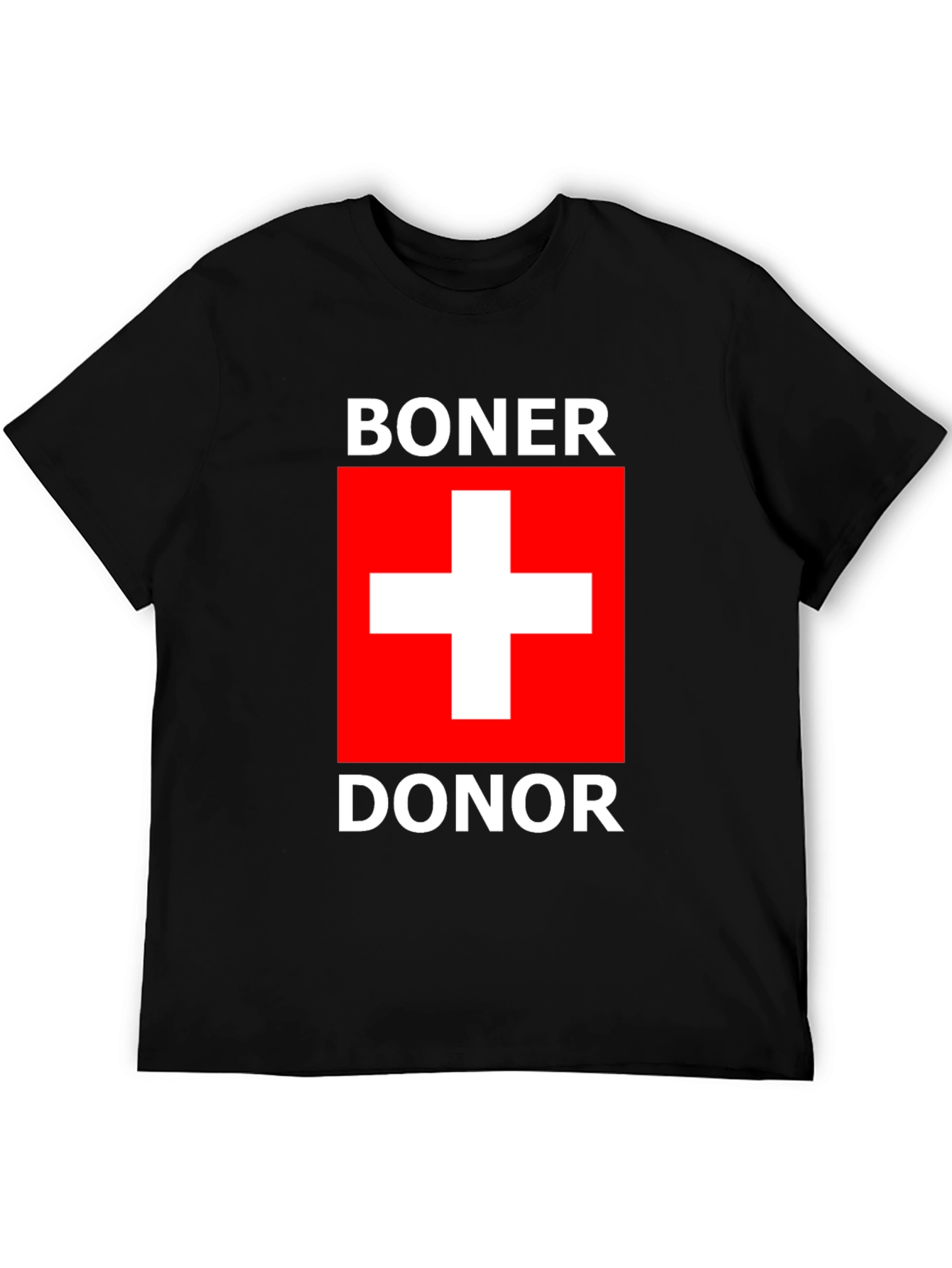 Boner Donor T-Shirt with Swiss Flag Design