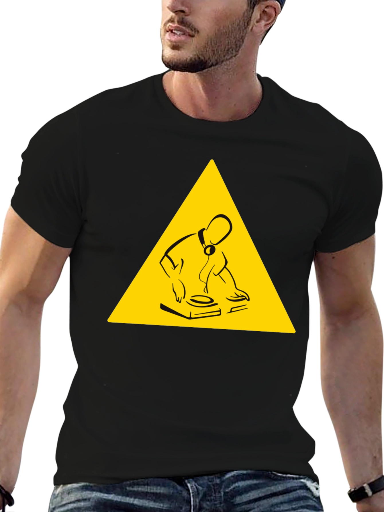 DJ Turntable Graphic Tee - Black