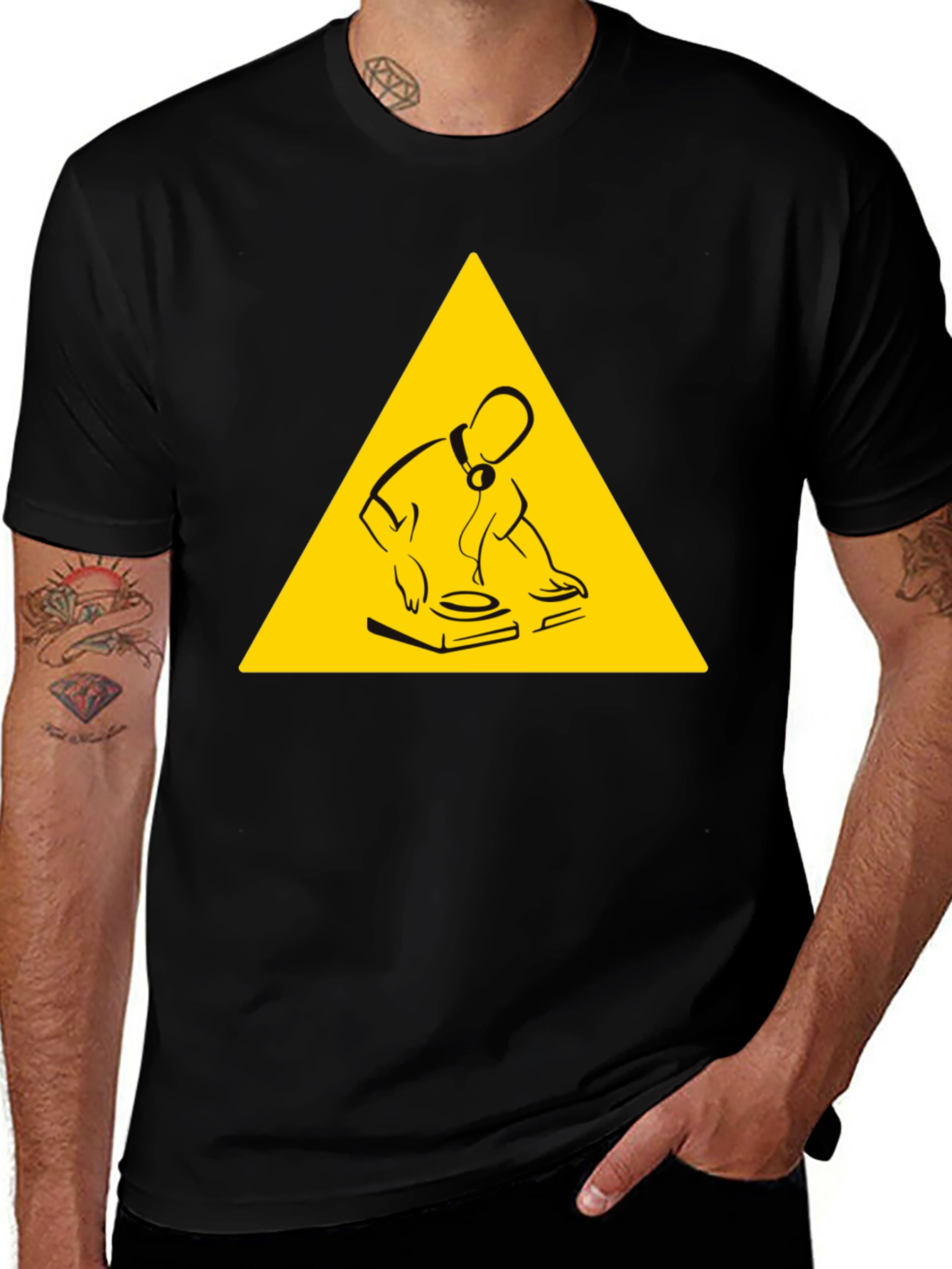 DJ Turntable Graphic Tee - Black