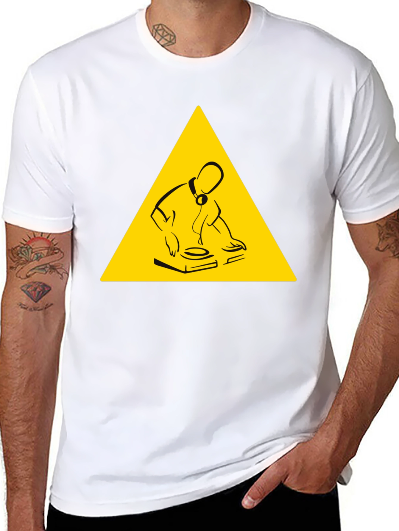 DJ Turntable Graphic Tee - Black