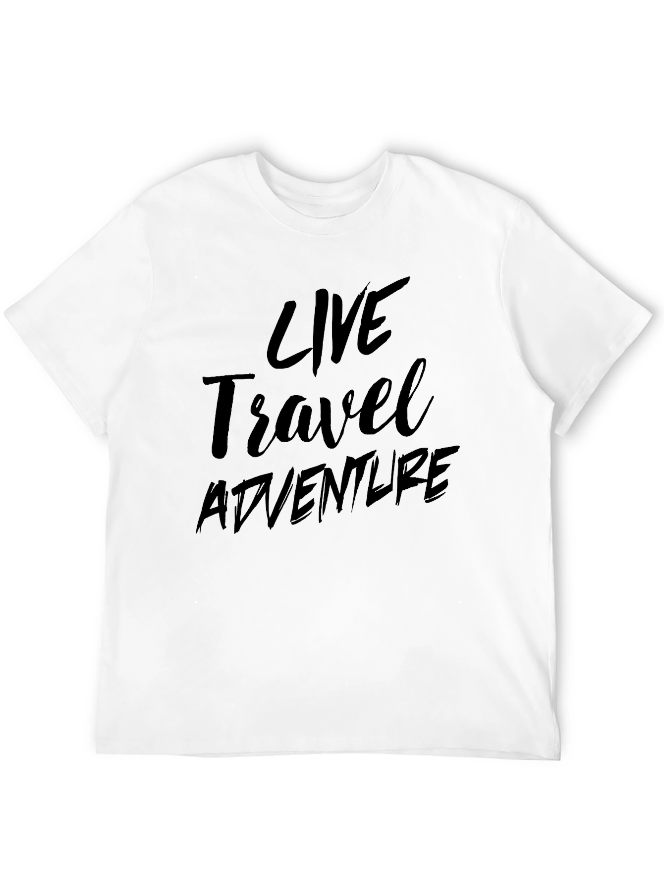 Live Travel Adventure Mens Black Graphic Tee
