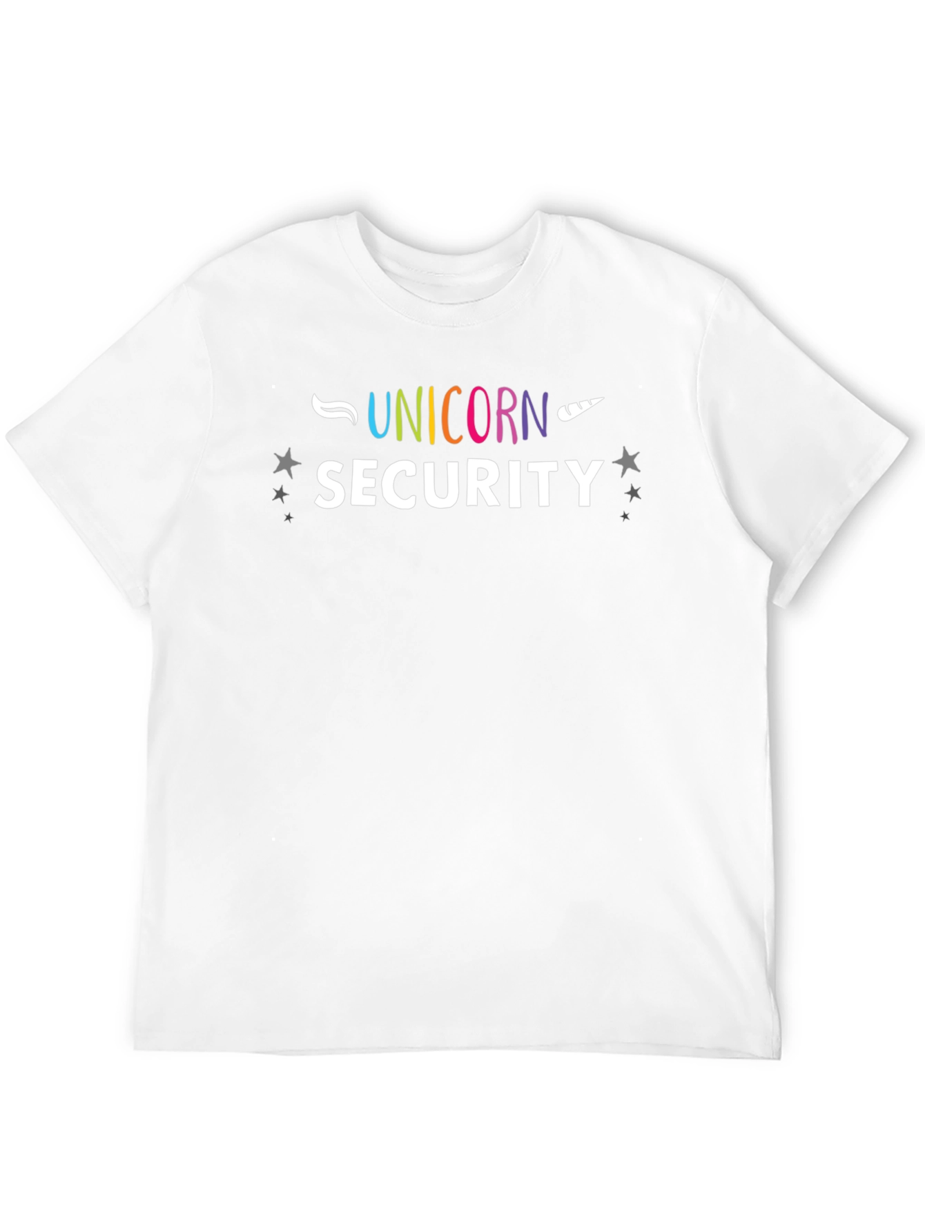 Unicorn Security Graphic Print Black T-Shirt