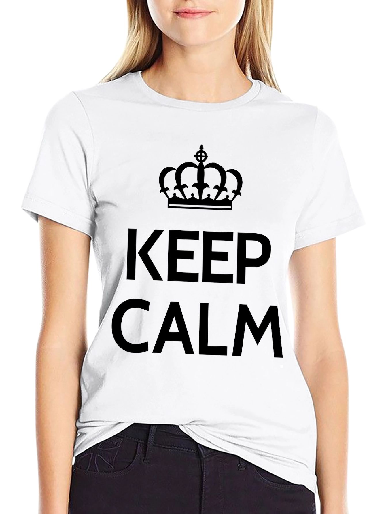 Keep Calm Crown Graphic Tee - Black
