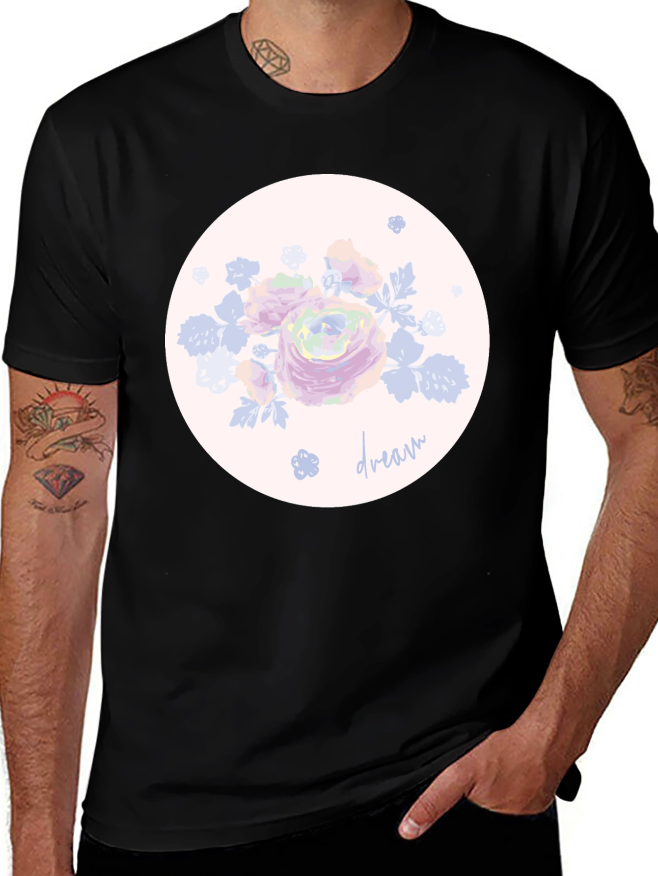 Dream Floral Graphic Tee - Stylish Mens T-Shirt