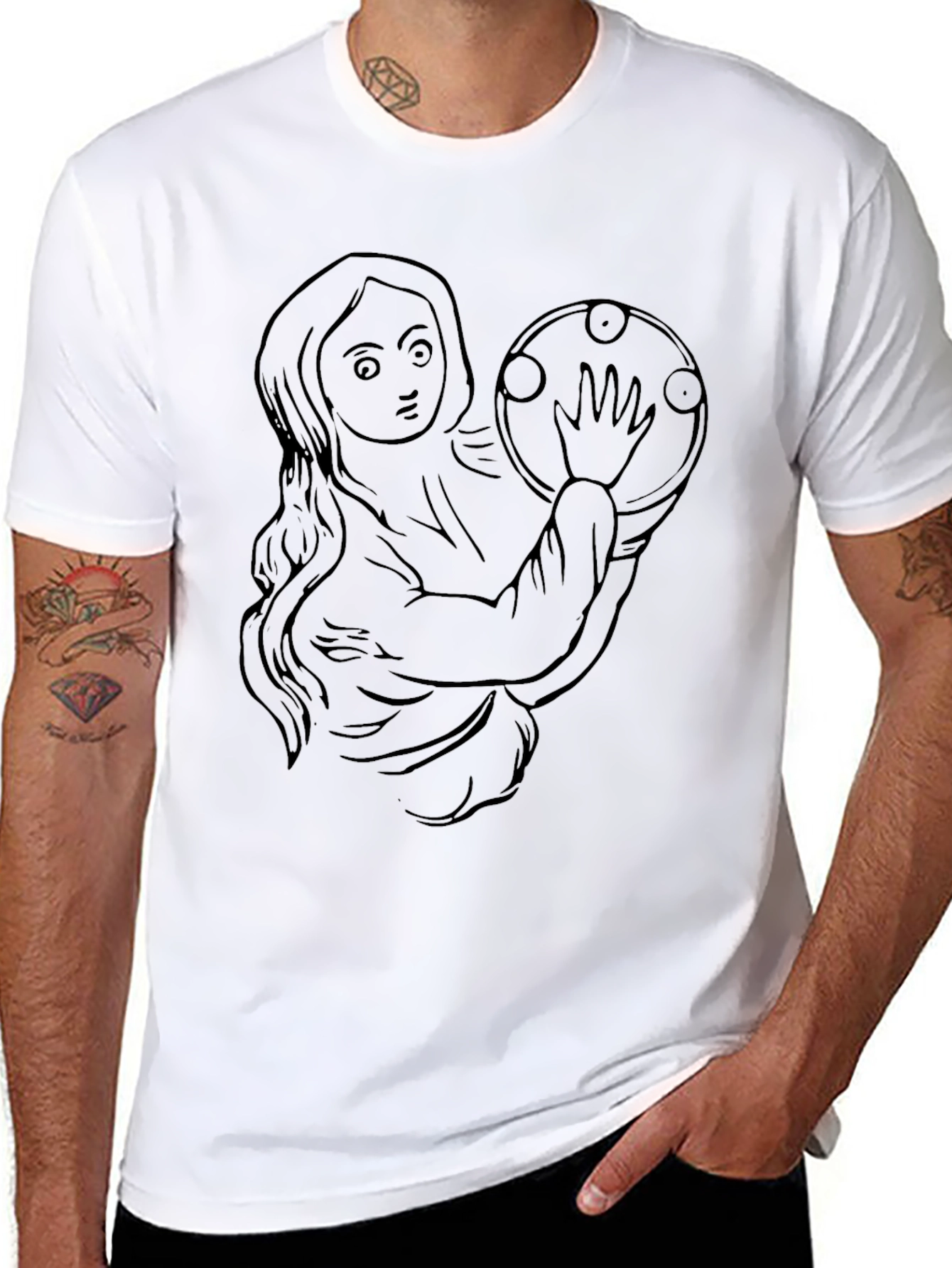 Mystic Maiden Graphic Tee - Black Cotton Shirt