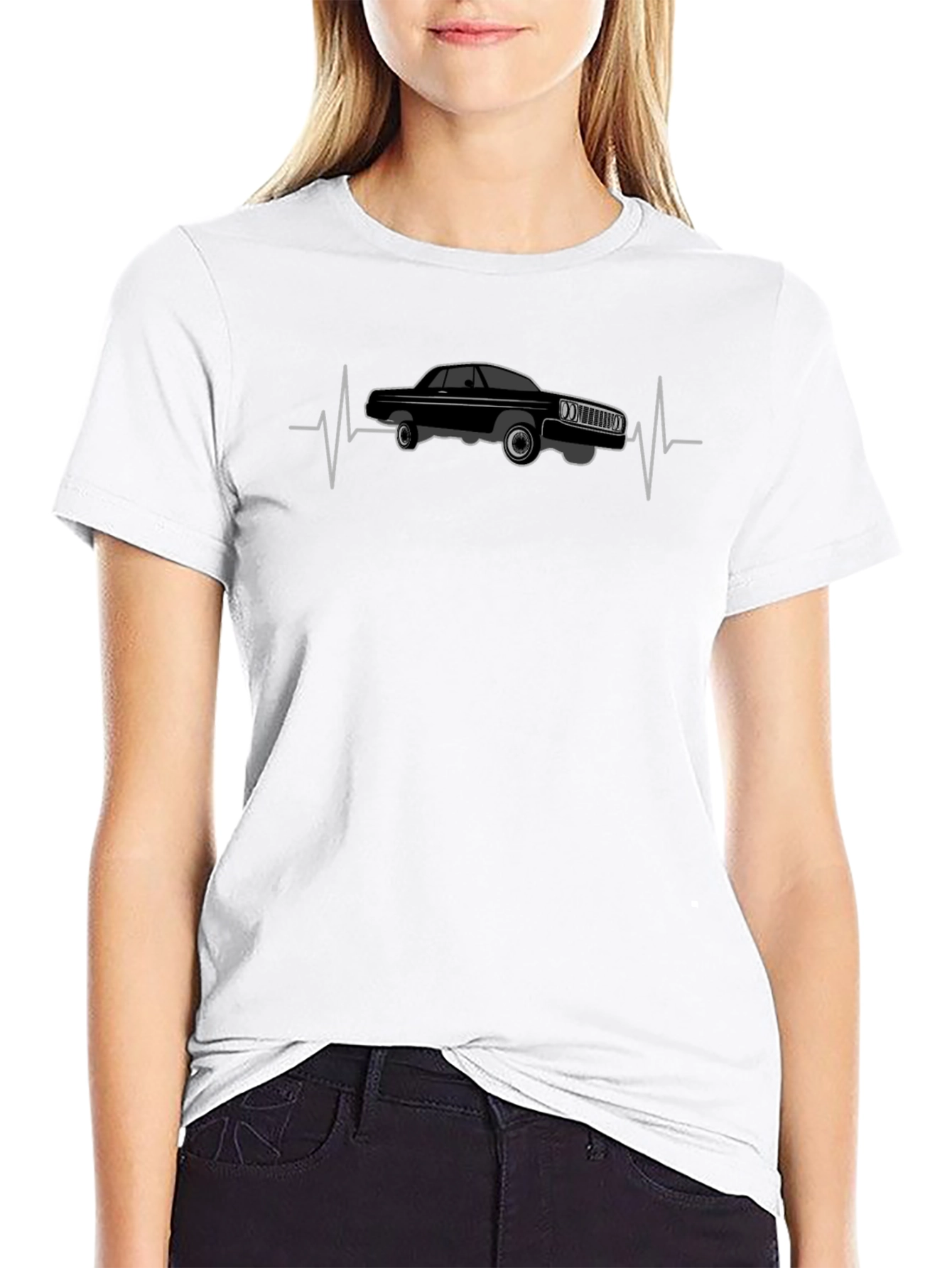Classic Car Heartbeat T-Shirt - Cool Auto Design
