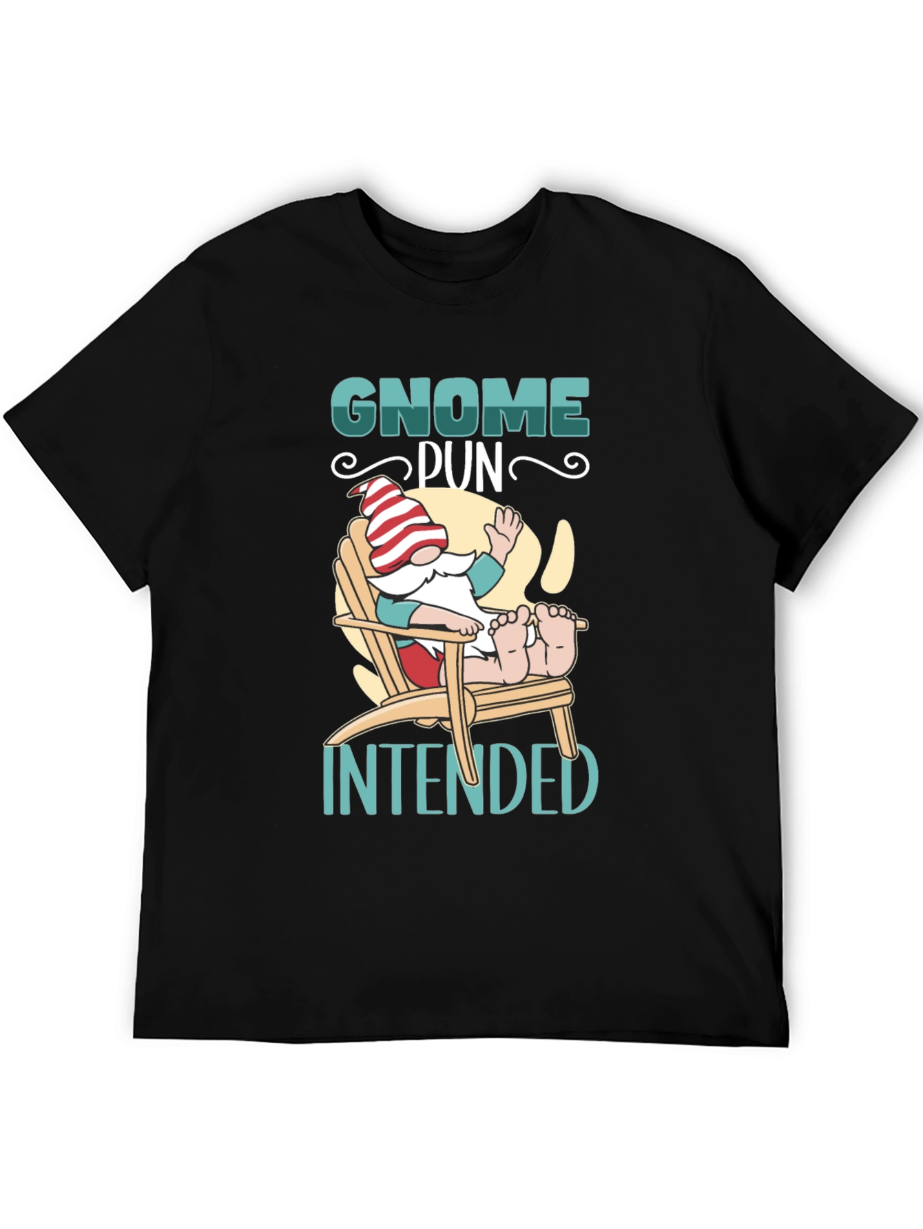 Gnome Pun Intended Black T-Shirt