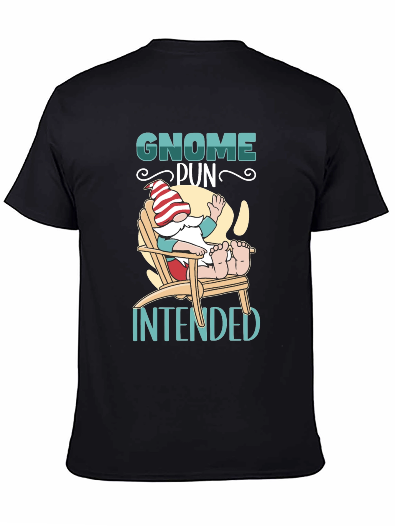 Gnome Pun Intended Black T-Shirt