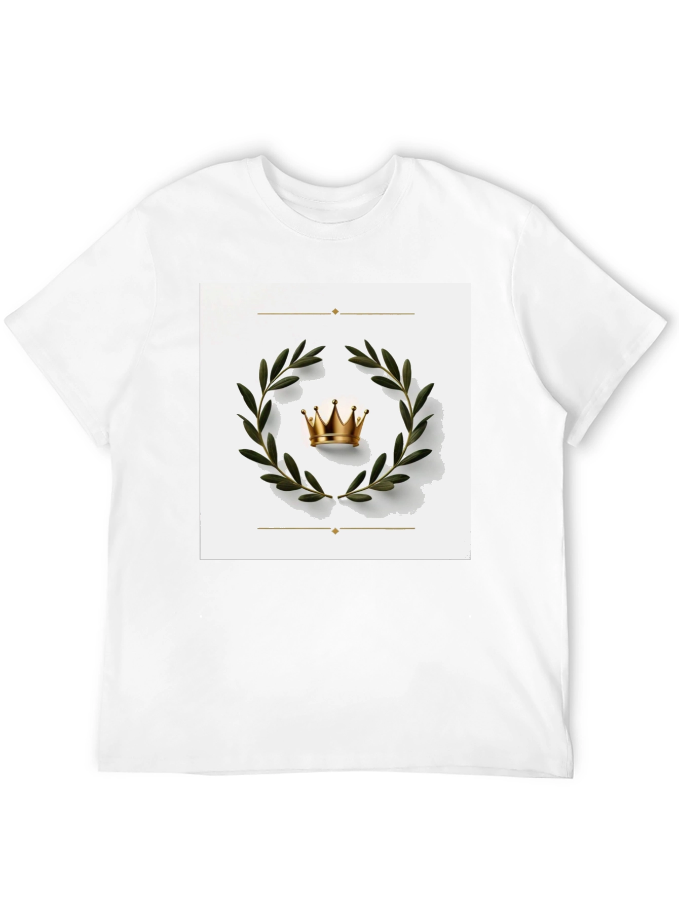Crown Laurel Wreath Graphic Tee - Black