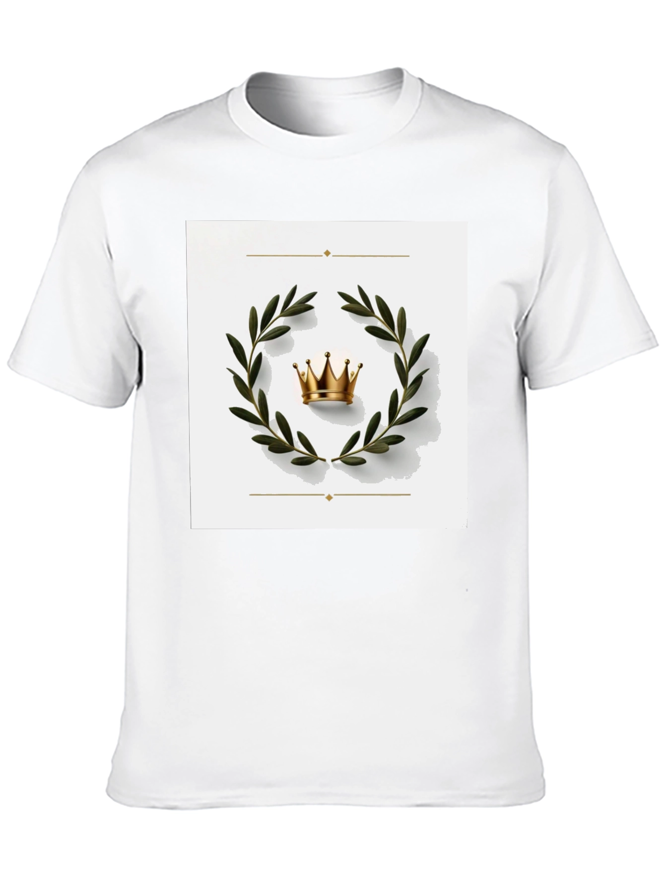 Crown Laurel Wreath Graphic Tee - Black