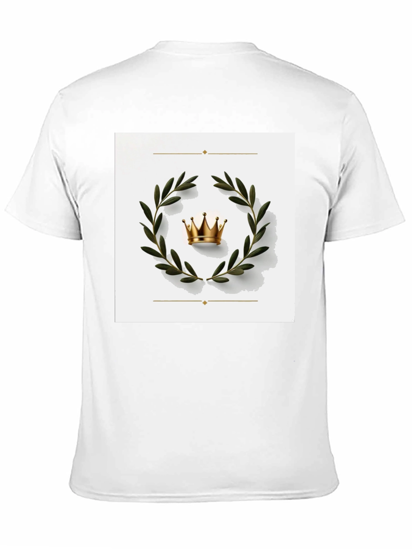Crown Laurel Wreath Graphic Tee - Black