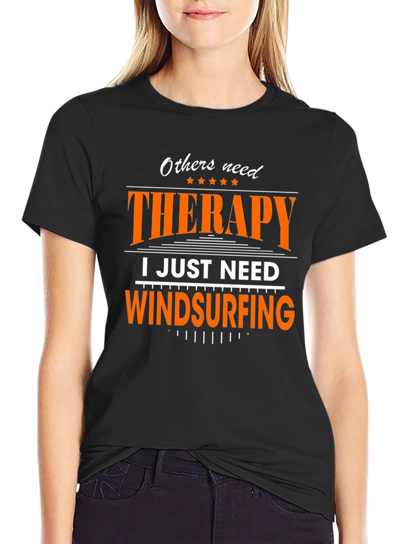 Therapy Windsurfing Graphic Tee - Black Cotton T-Shirt