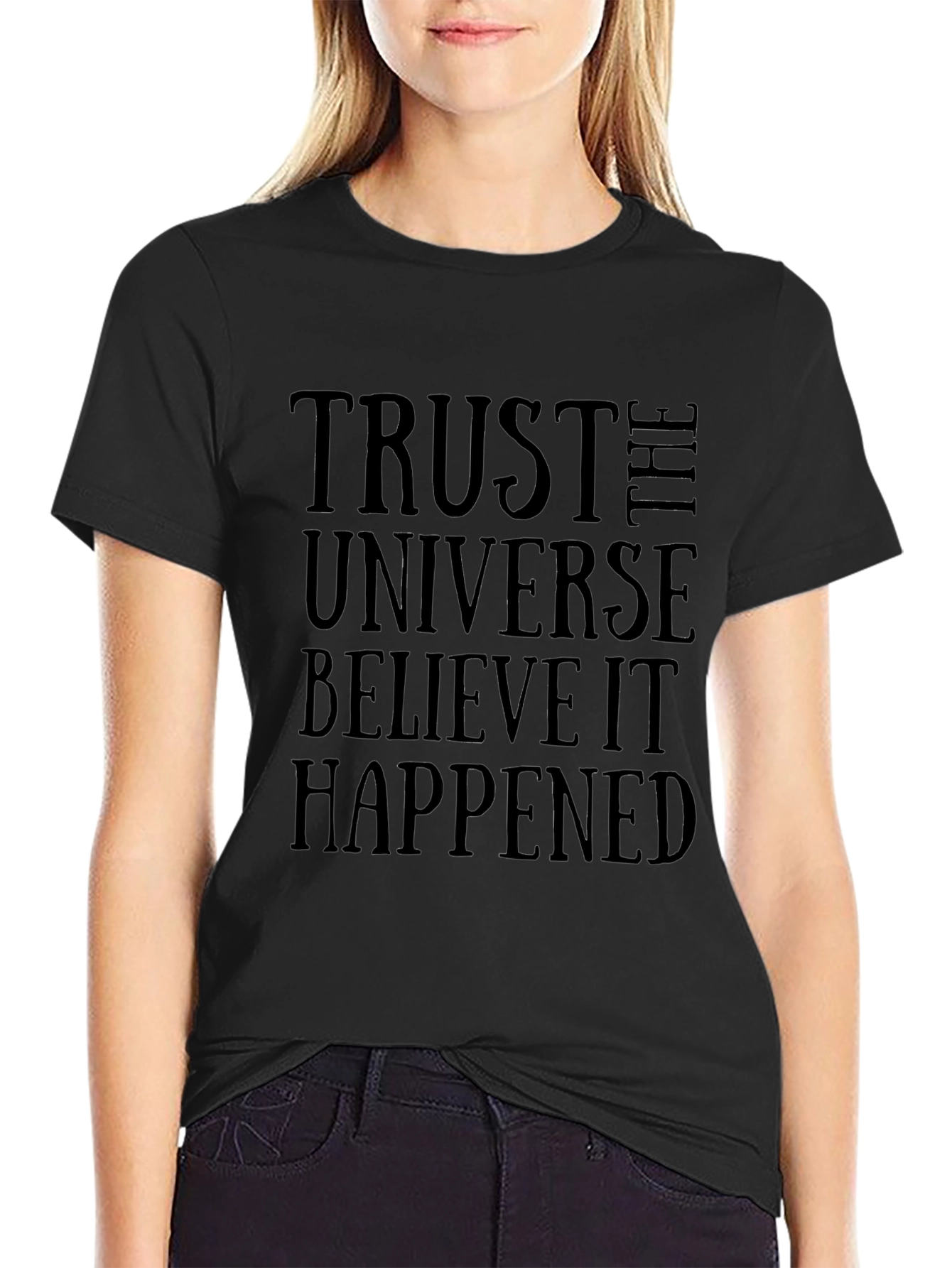 Trust The Universe Black Graphic Tee